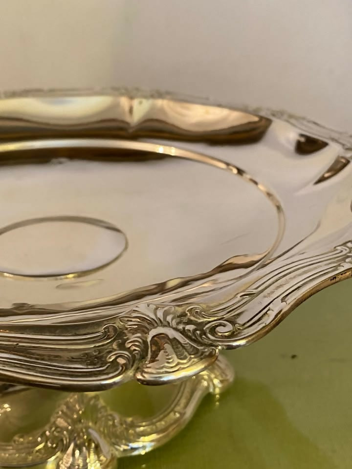 Fruteira ou centro de mesa espessurada a prata