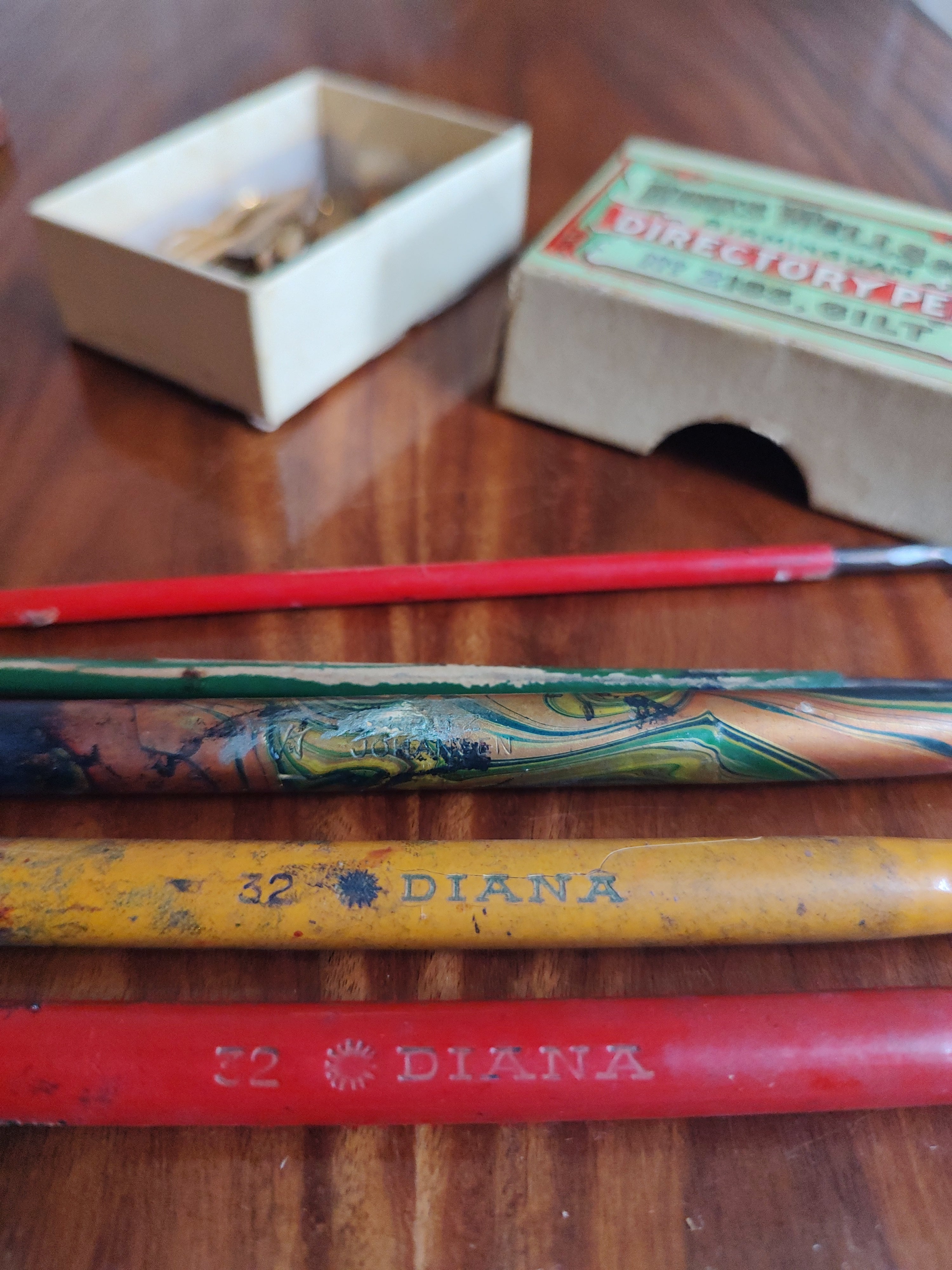 Antigo e precioso Conjunto de Penas e canetas para caligrafia