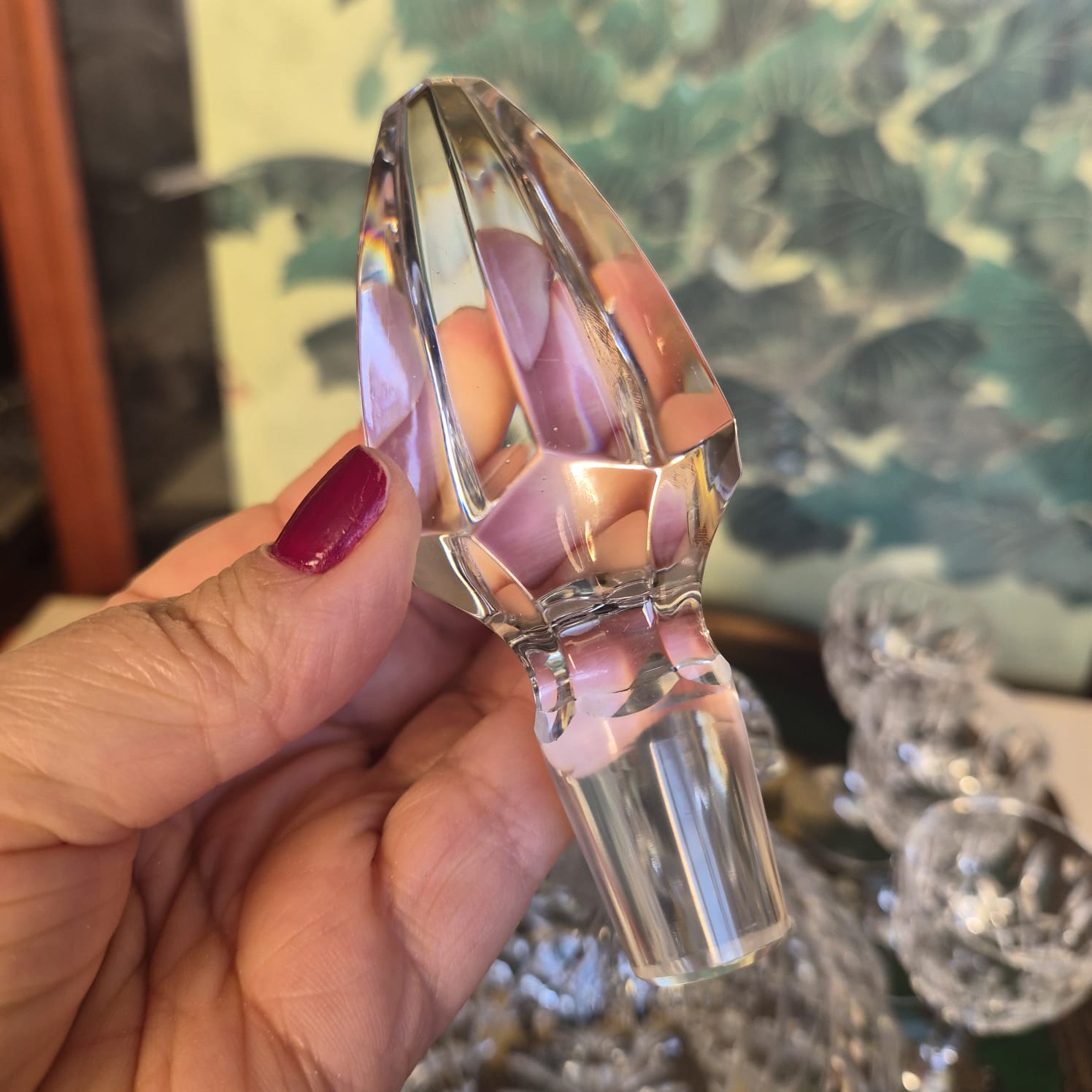 Conjunto de licoreira e taças para licor em cristal de chumbo pesado, primeiríssima linha, alemão, Bleikristall Nachtmann. Anos 60.