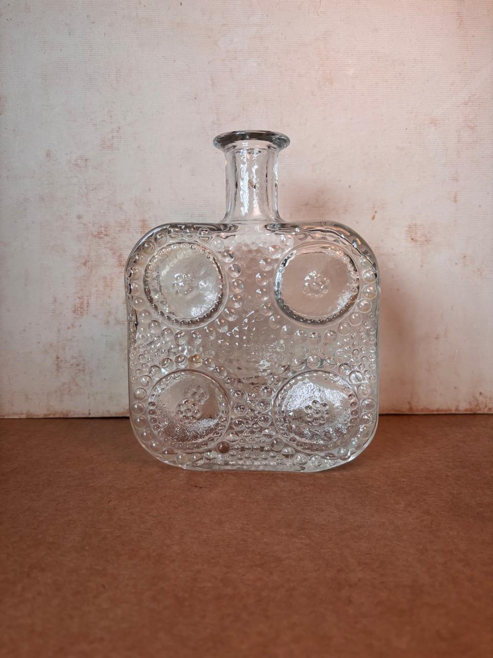 Vaso quadrado Grapponia em vidro texturizado — Nanny Still para Riihimäen Lasi (DMCPS_394)