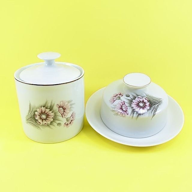 Jogo de chá com flores rosas, Porcelana Schmidt déc1980/1993