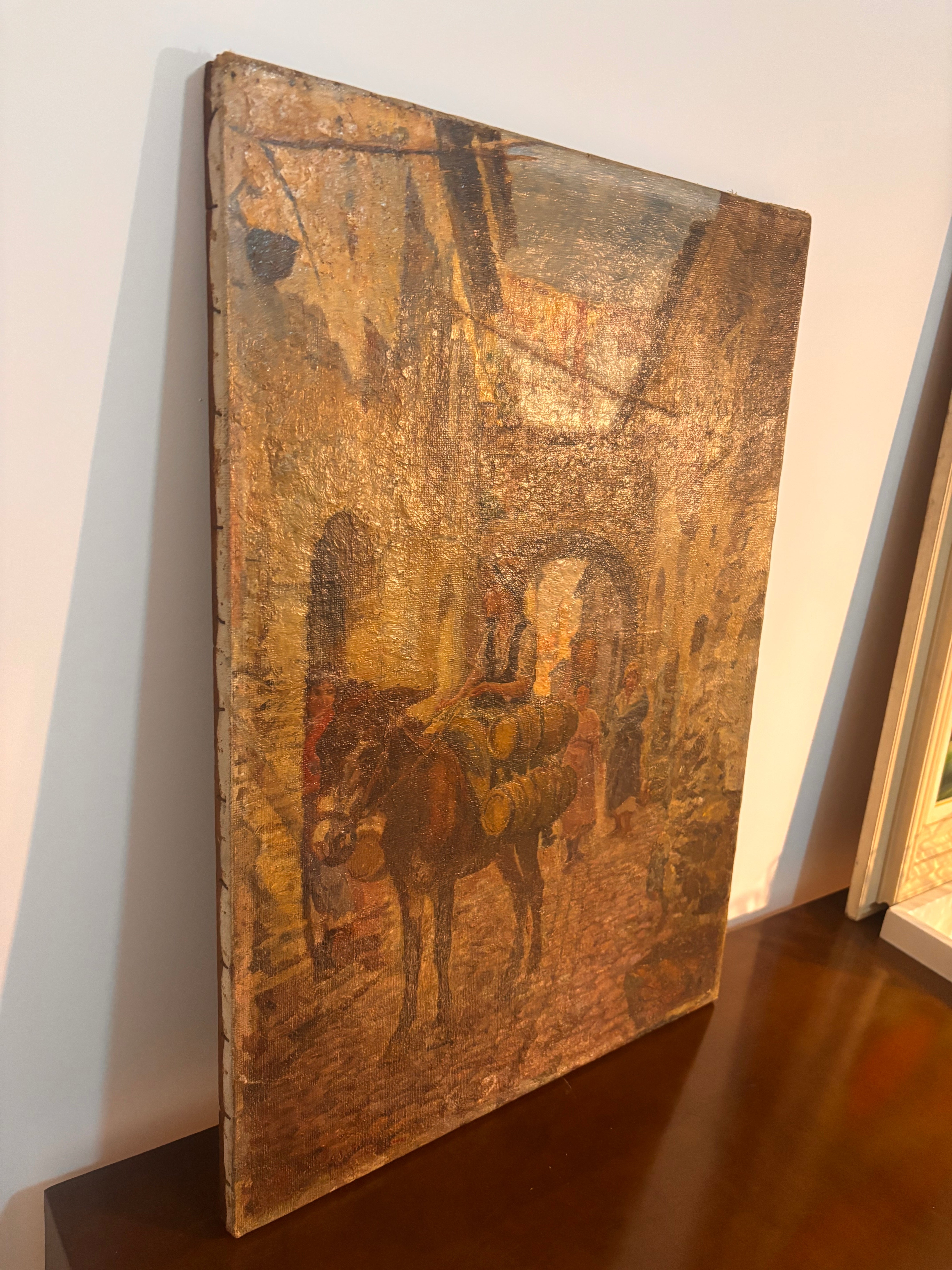 Pintura a óleo sobre tela vintage década 1980