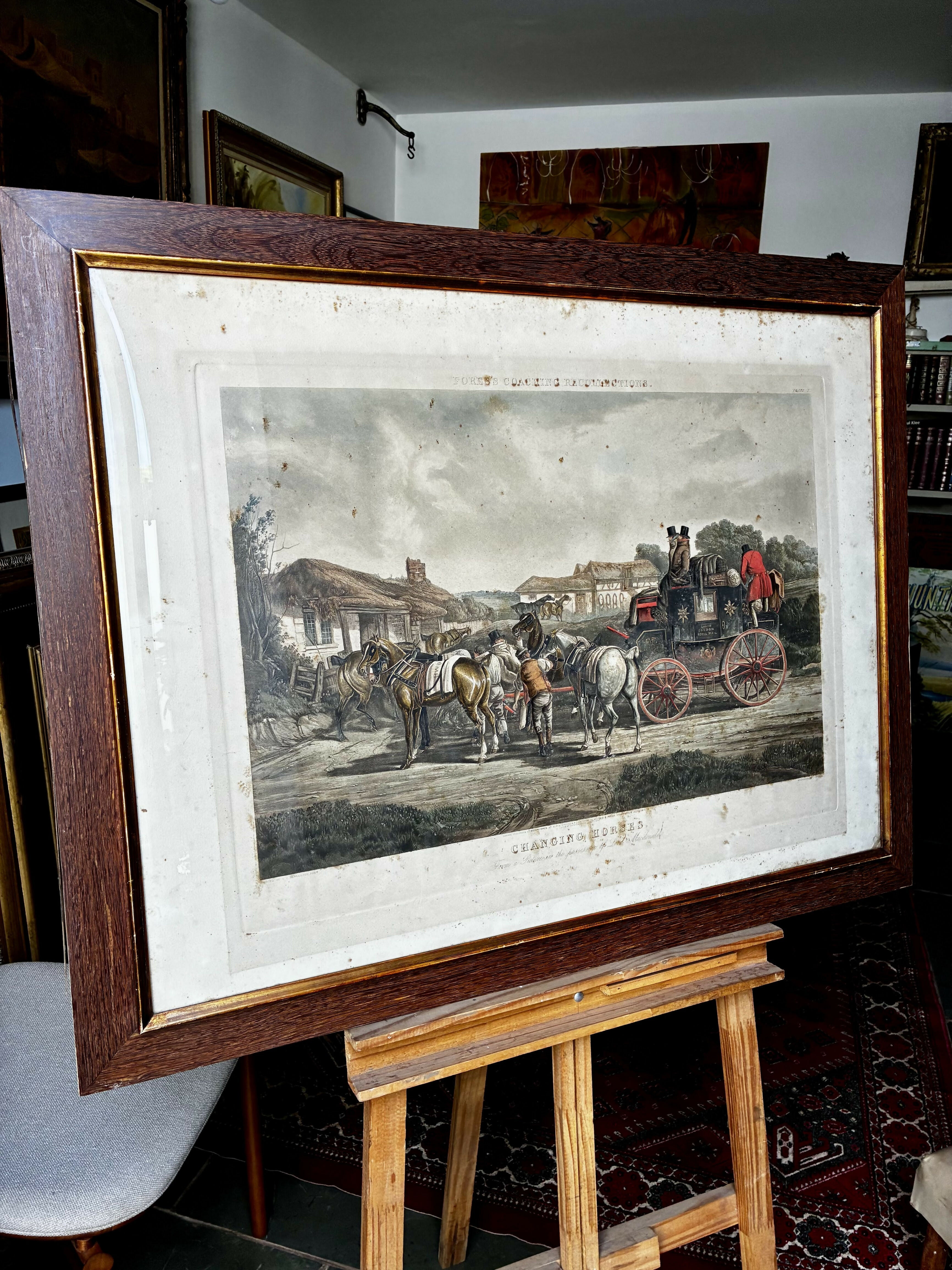 Gravura Antiga “Changing Horses"