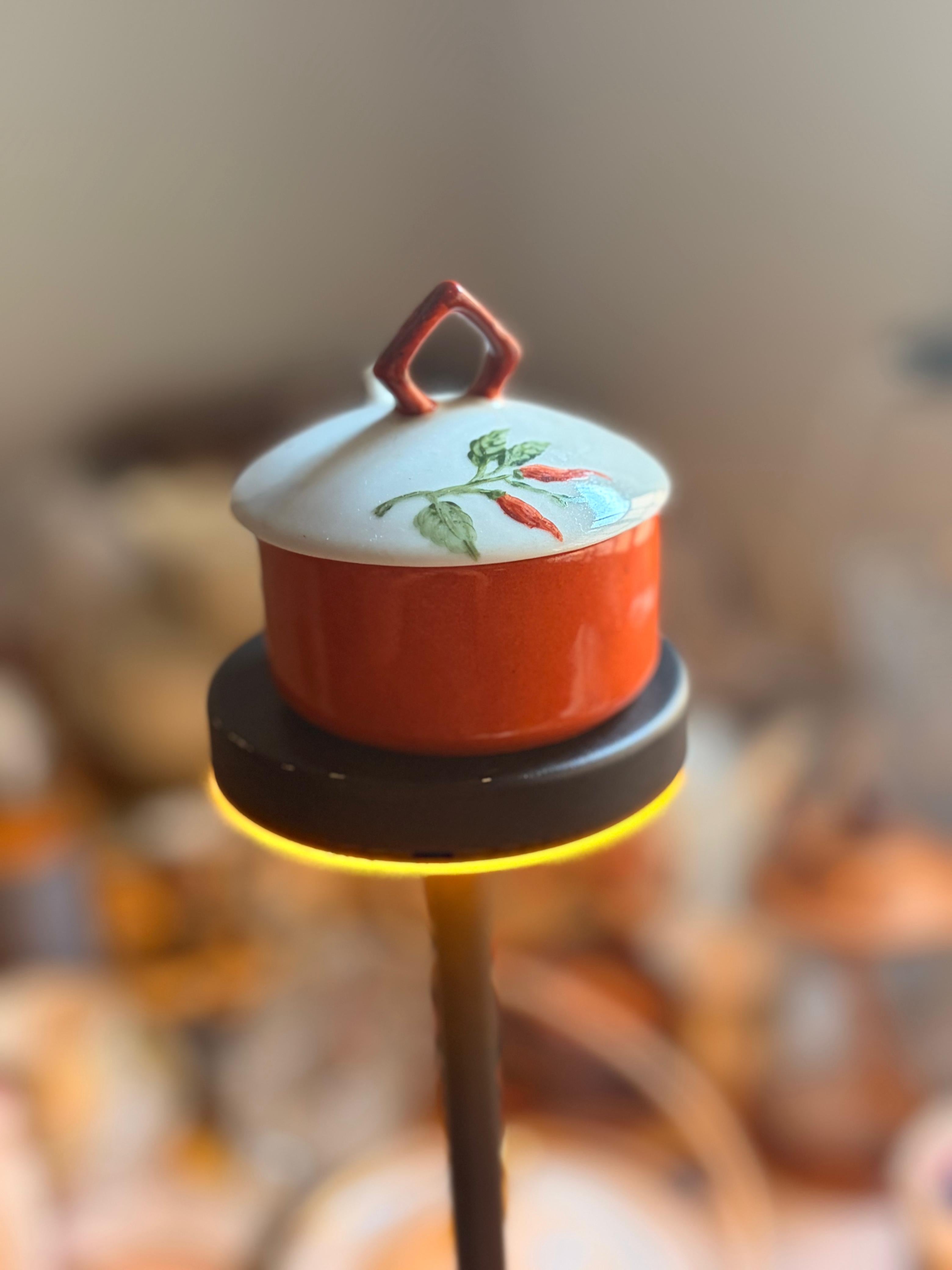 Mostardeira Porcelana Pintada à Mão