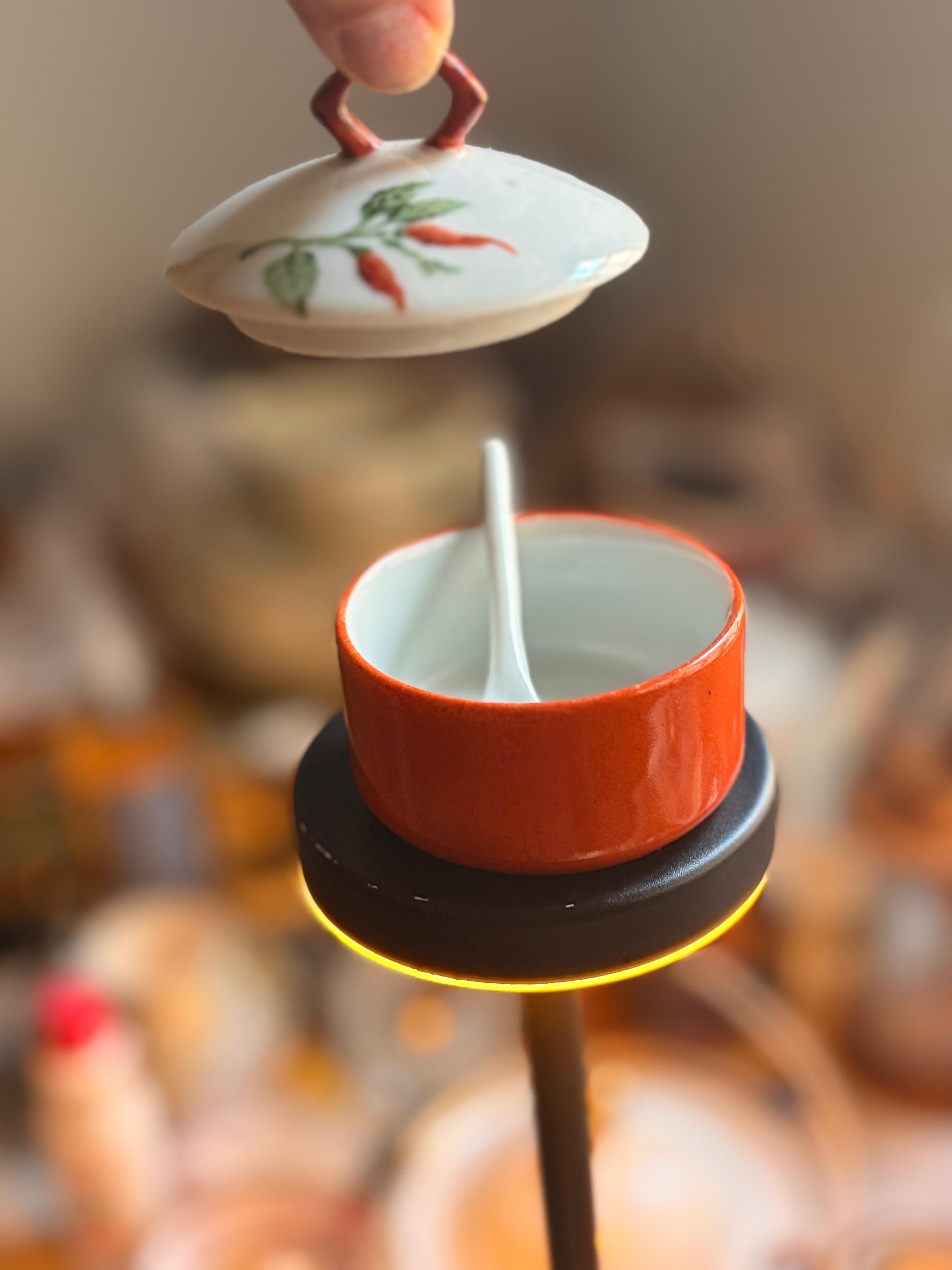 Mostardeira Porcelana Pintada à Mão