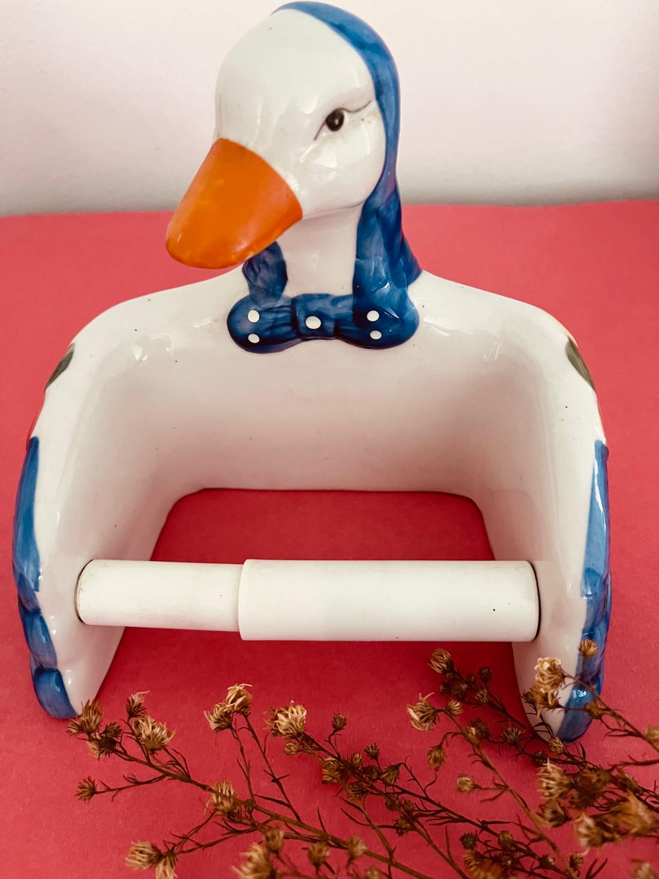 Porta-Papel Higiênico Retrô em Formato de Pato - Origem Francesa