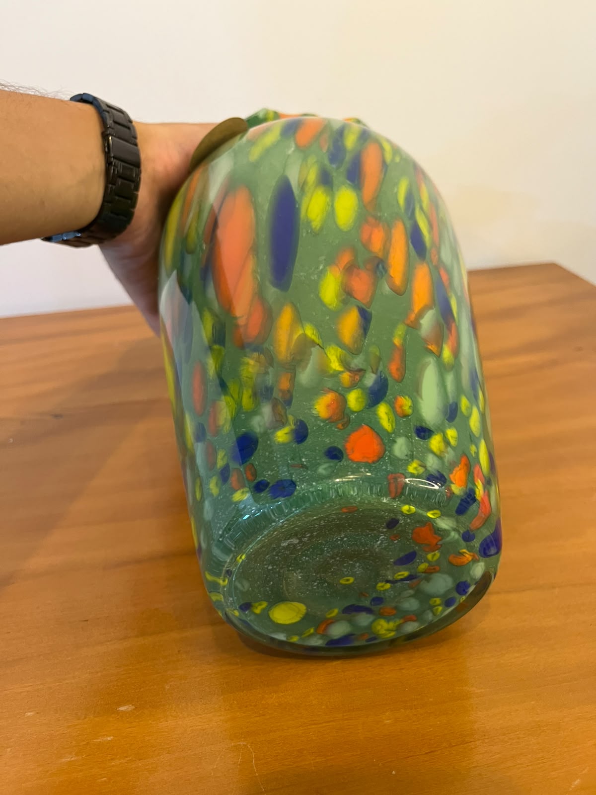 Vaso Decorativo em Vidro Artístico Multicolorido – 31 cm