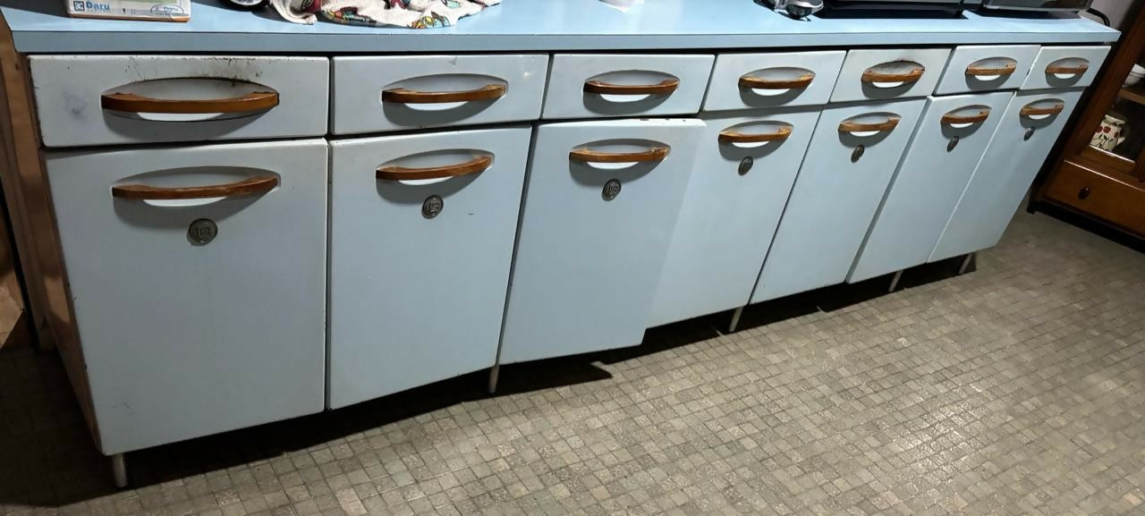 Conjunto de armários de cozinha vintage