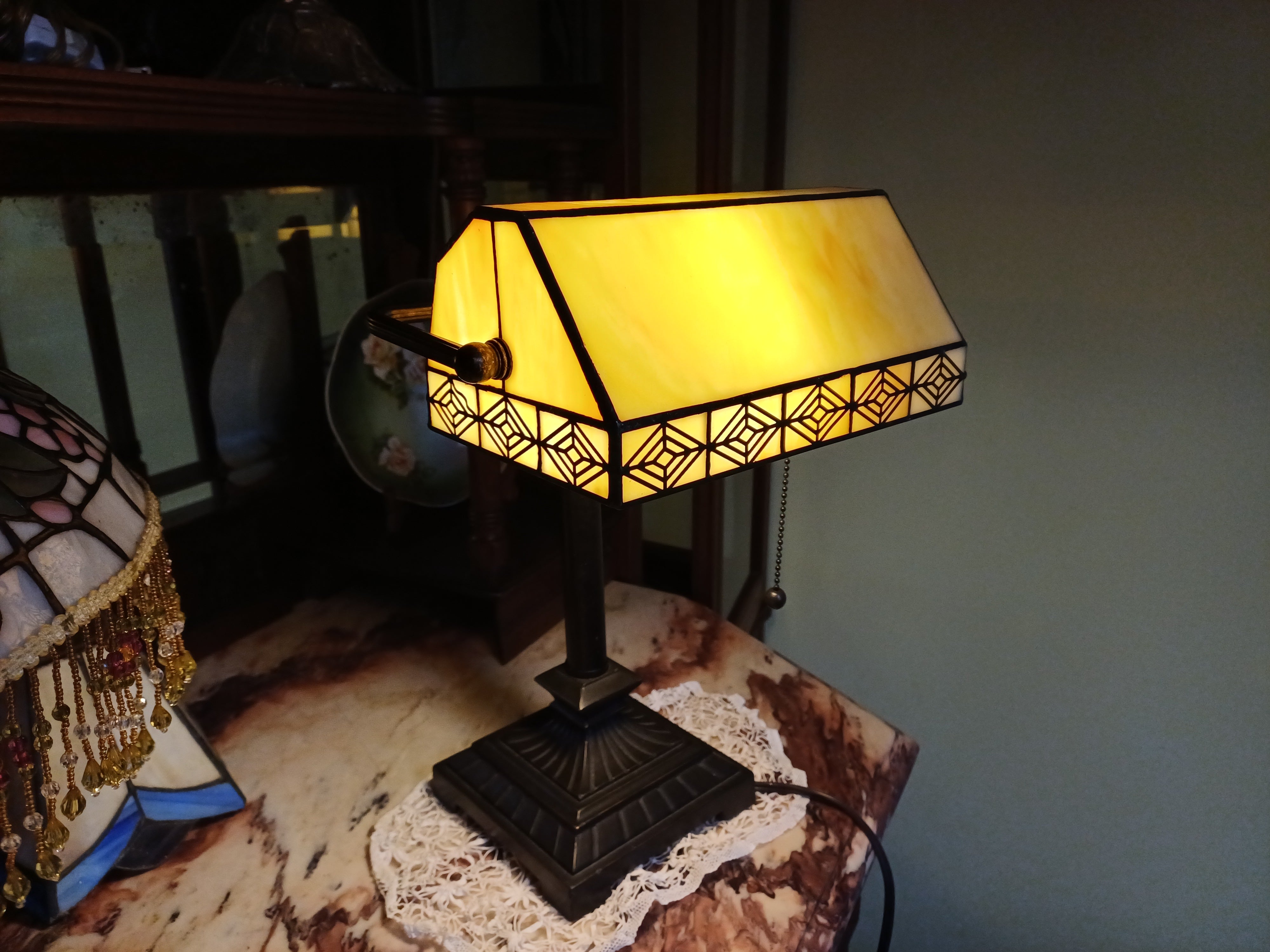 Par de Abajur estilo Tiffany banker lamp (preço unitario) 