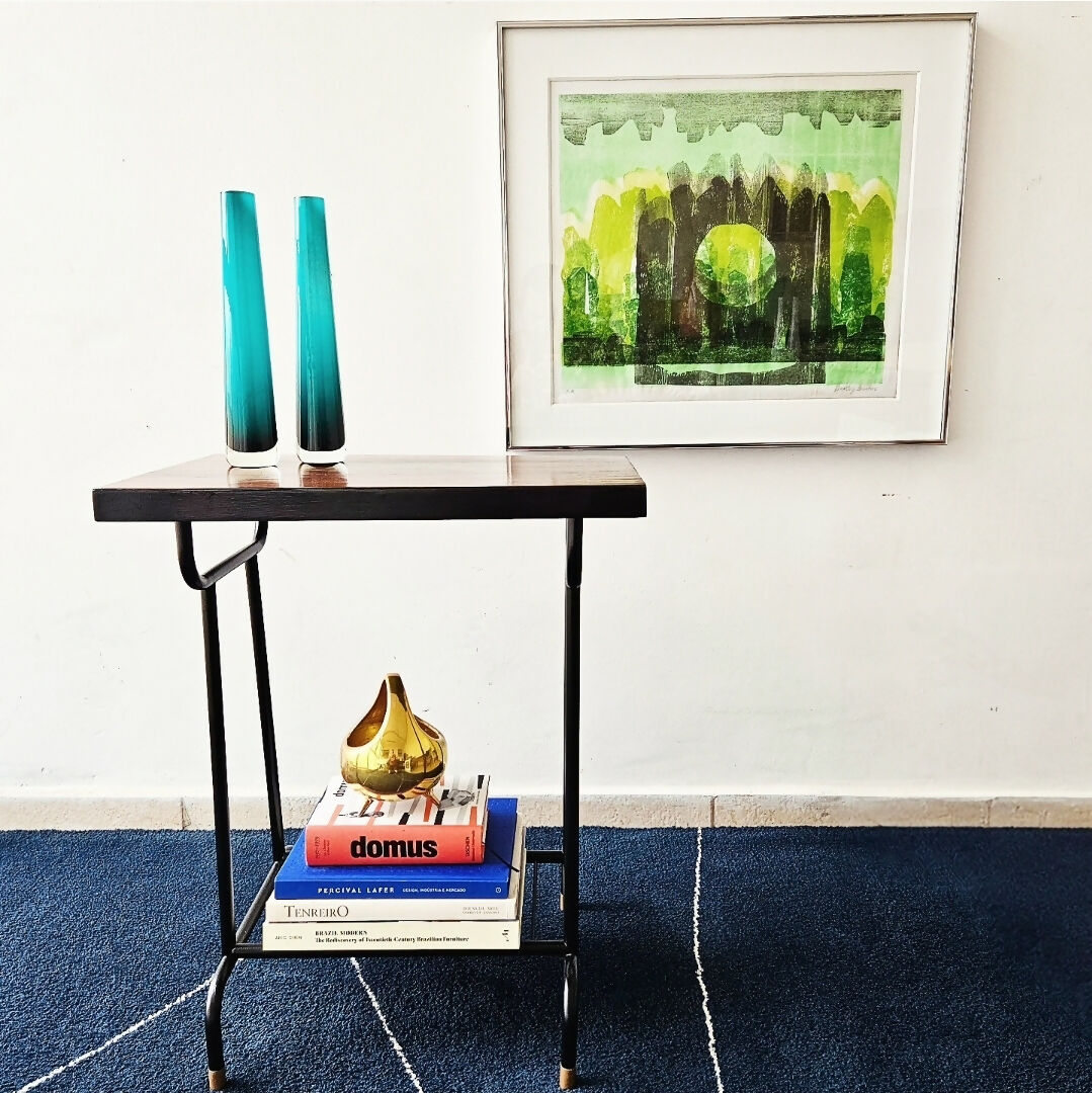 MESA DE APOIO EM JACARANDÁ E FERRO