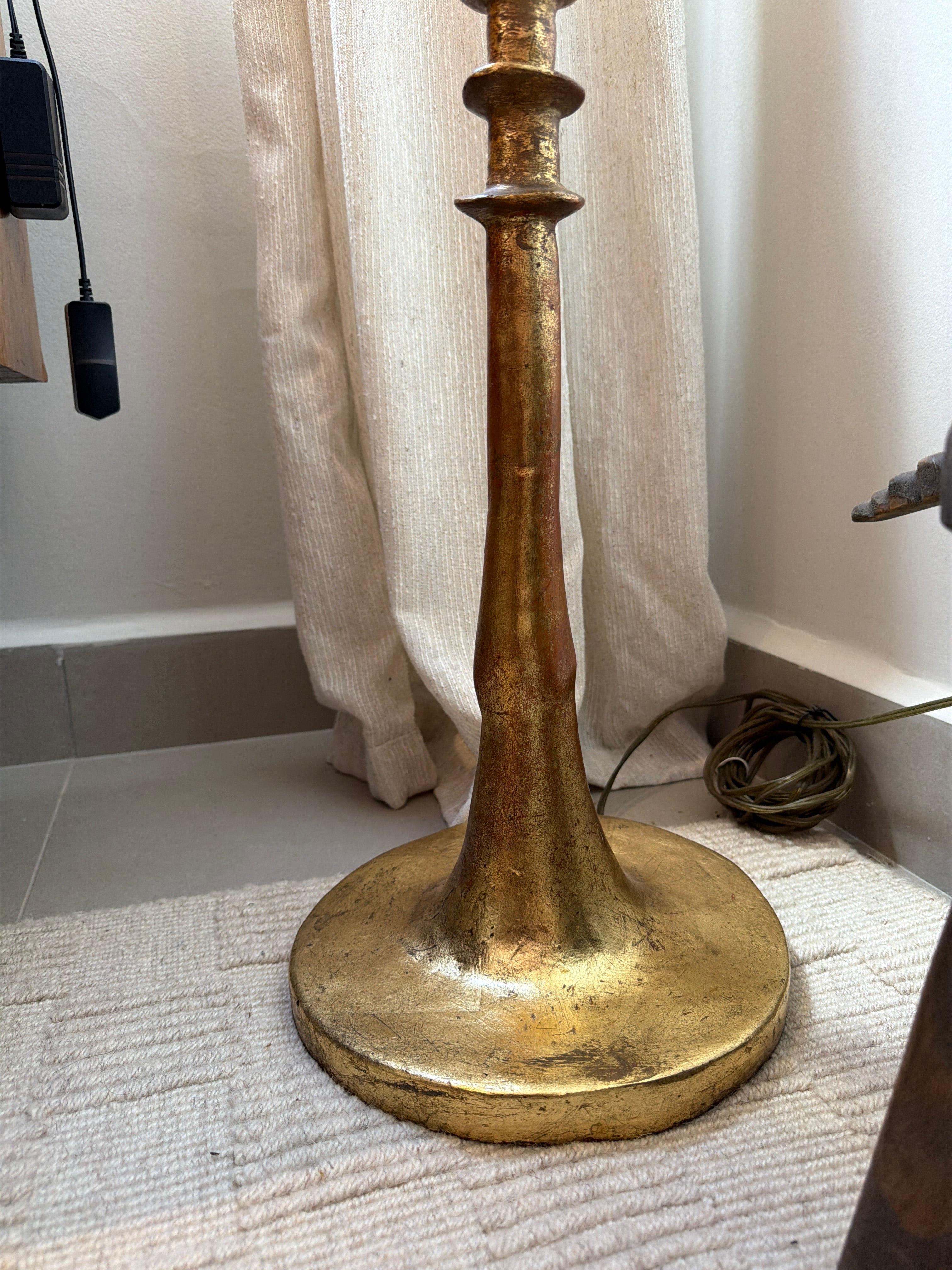 Abajur de Piso atribuído a Alberto Giacometti folheada à ouro 