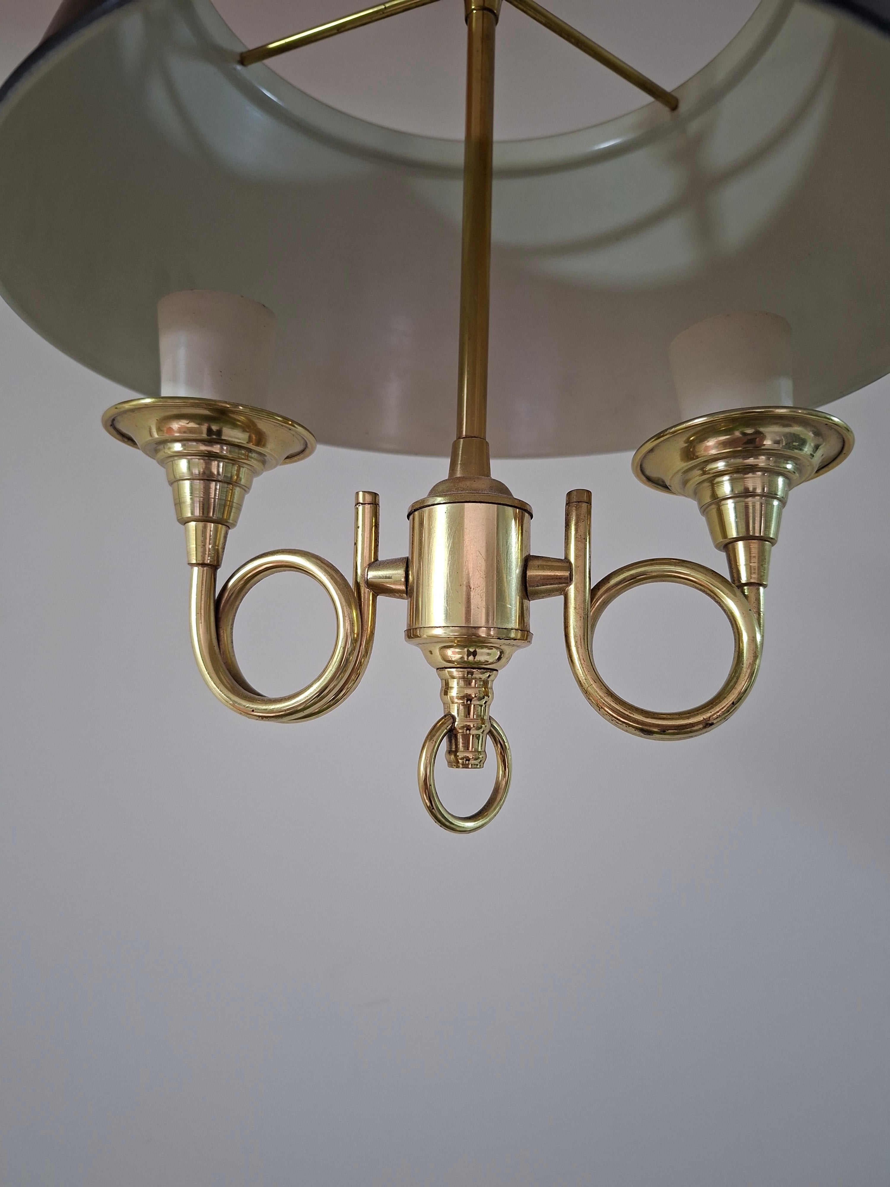 Lustre Luminária Pendente Estilo Inglês em Latão e Metal