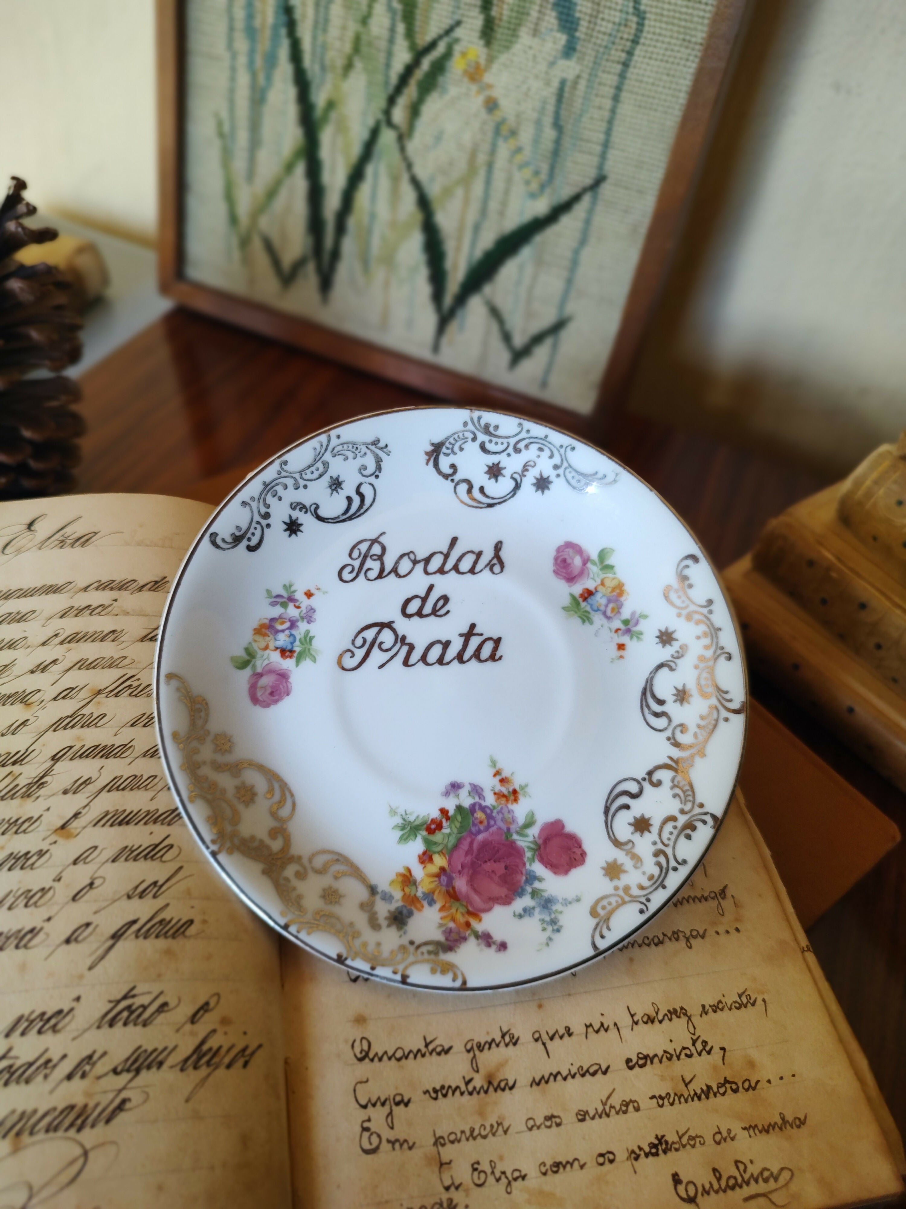 Antigos Pratinhos de parede Bodas de Prata (valor unitário)