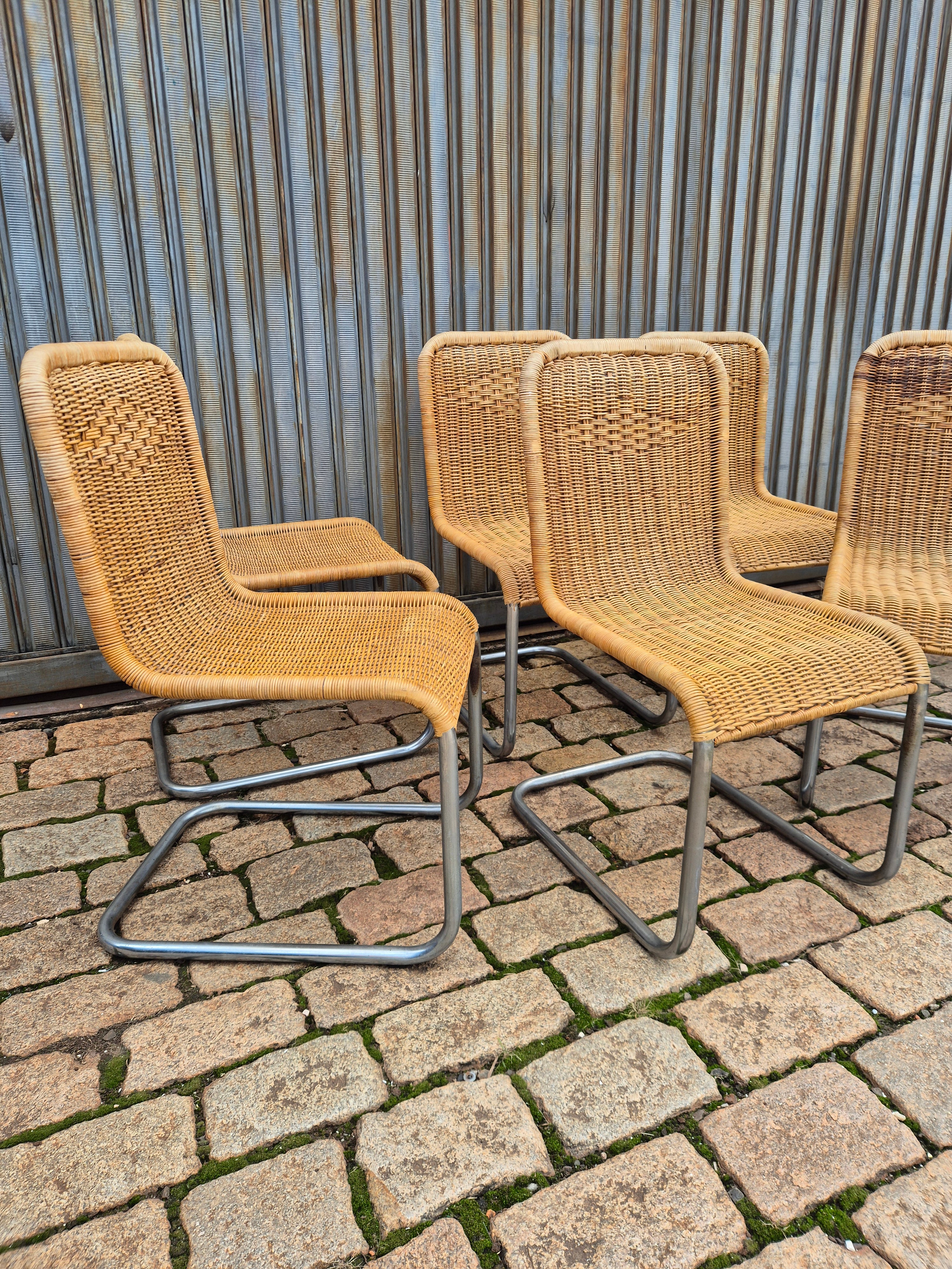 Set 6 cadeiras Bauhaus com junco 70&