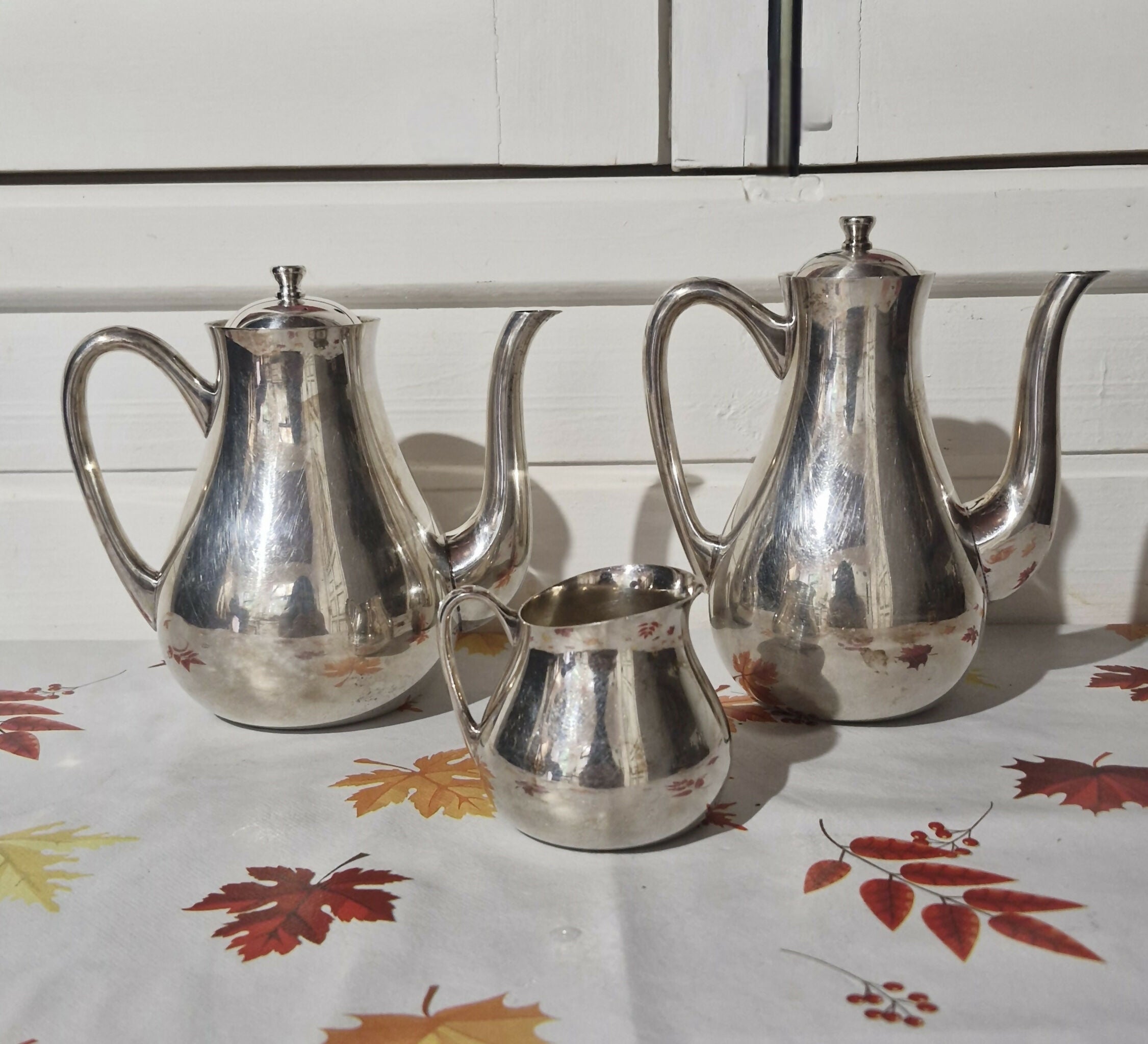 Lindo conjunto de chá e café marca Wolff de metal espessurado à prata