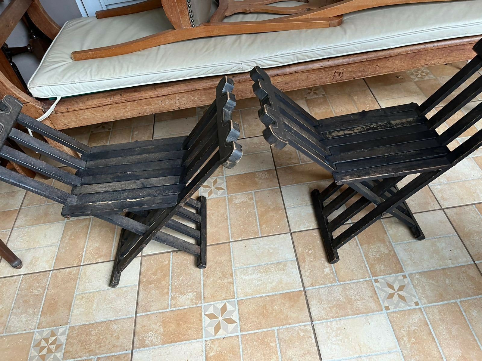 Banco dobrável madeira nobre em otimo estado! (valor unitário)