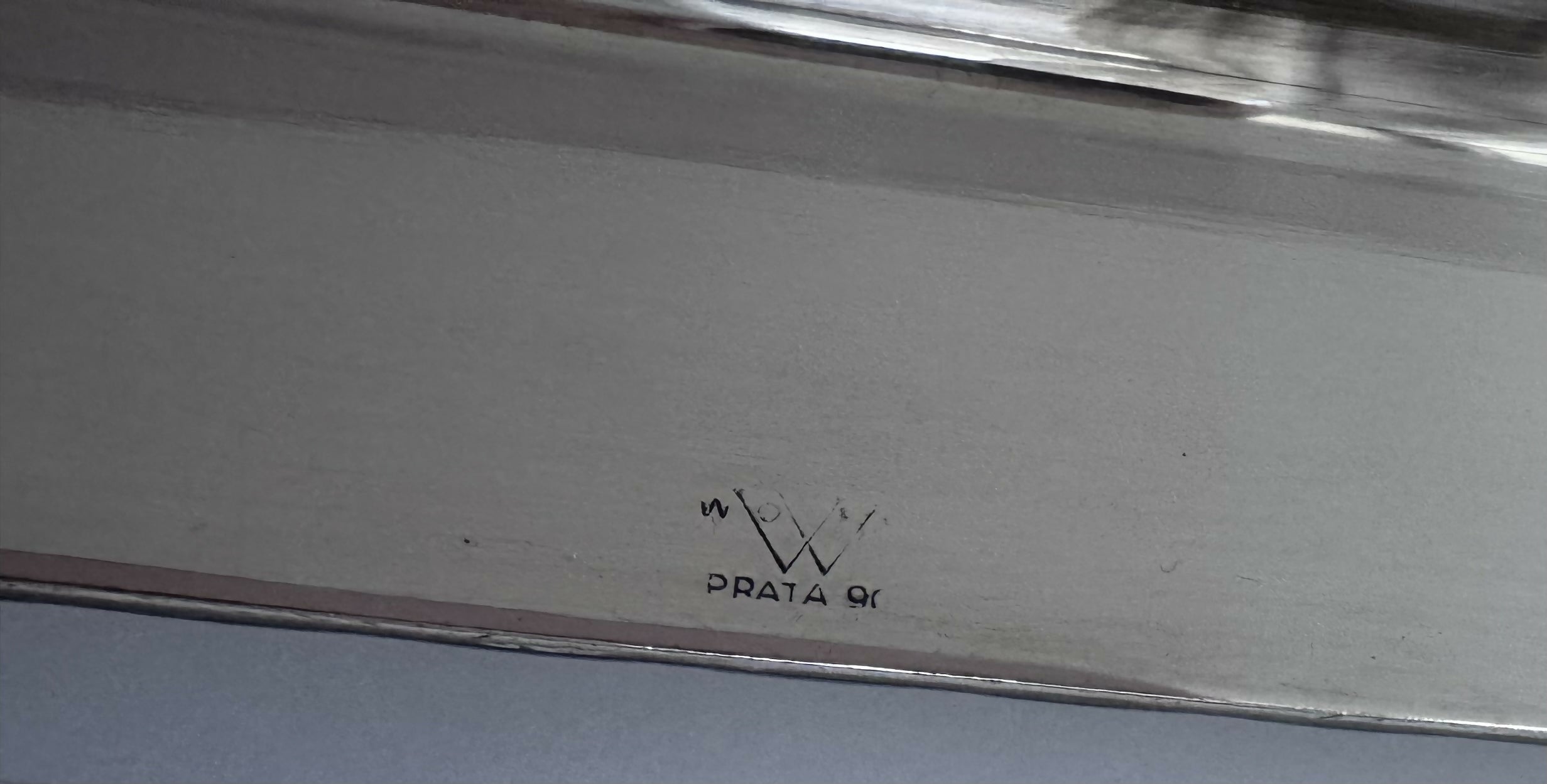 Bandeja retangular Wolff prata 90