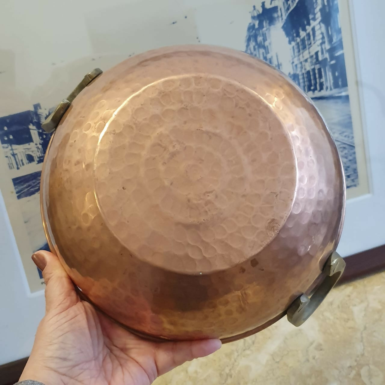 Par de tachos em cobre pesado martelado com alças. Muito lindos!