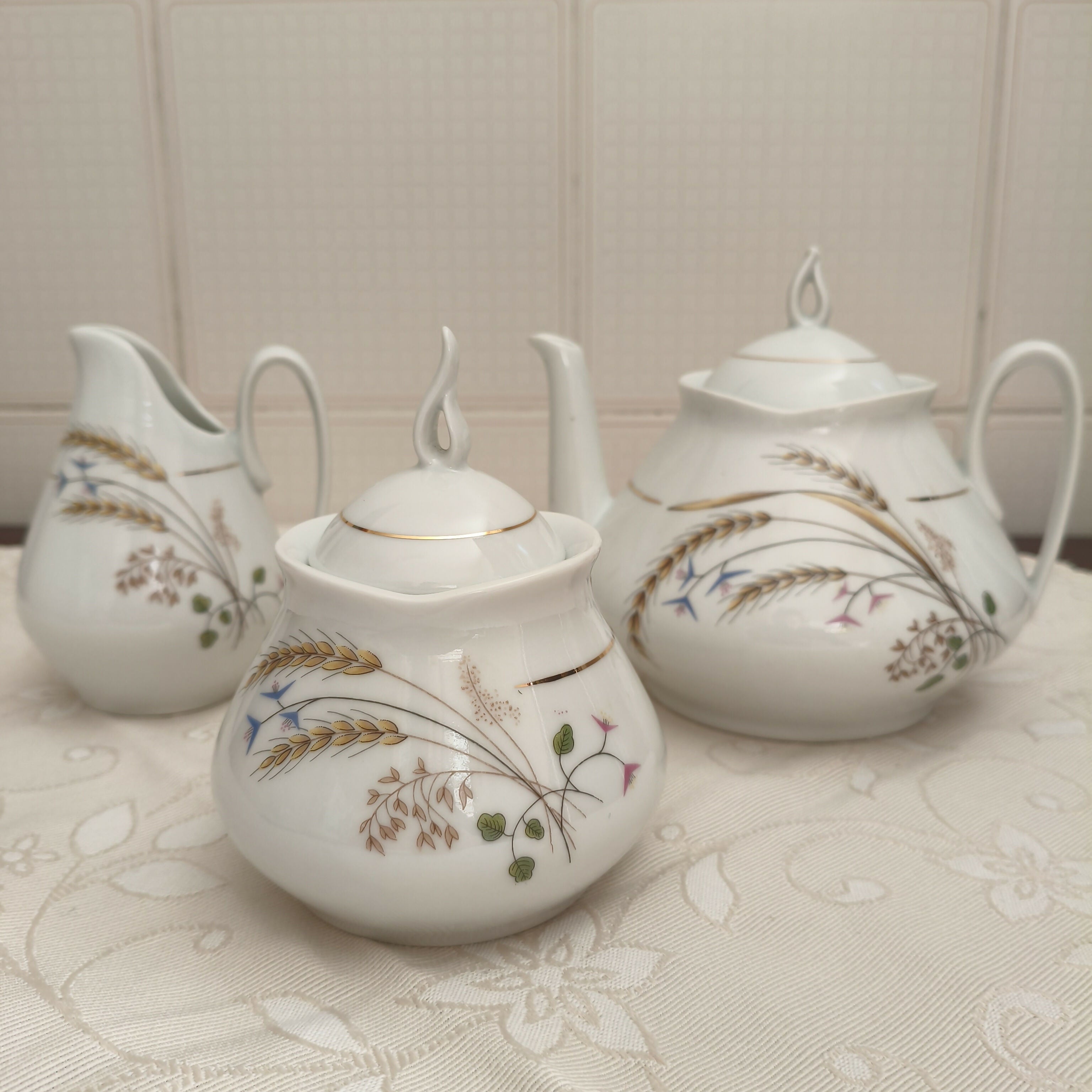 Jogo de chá completo em porcelana Real