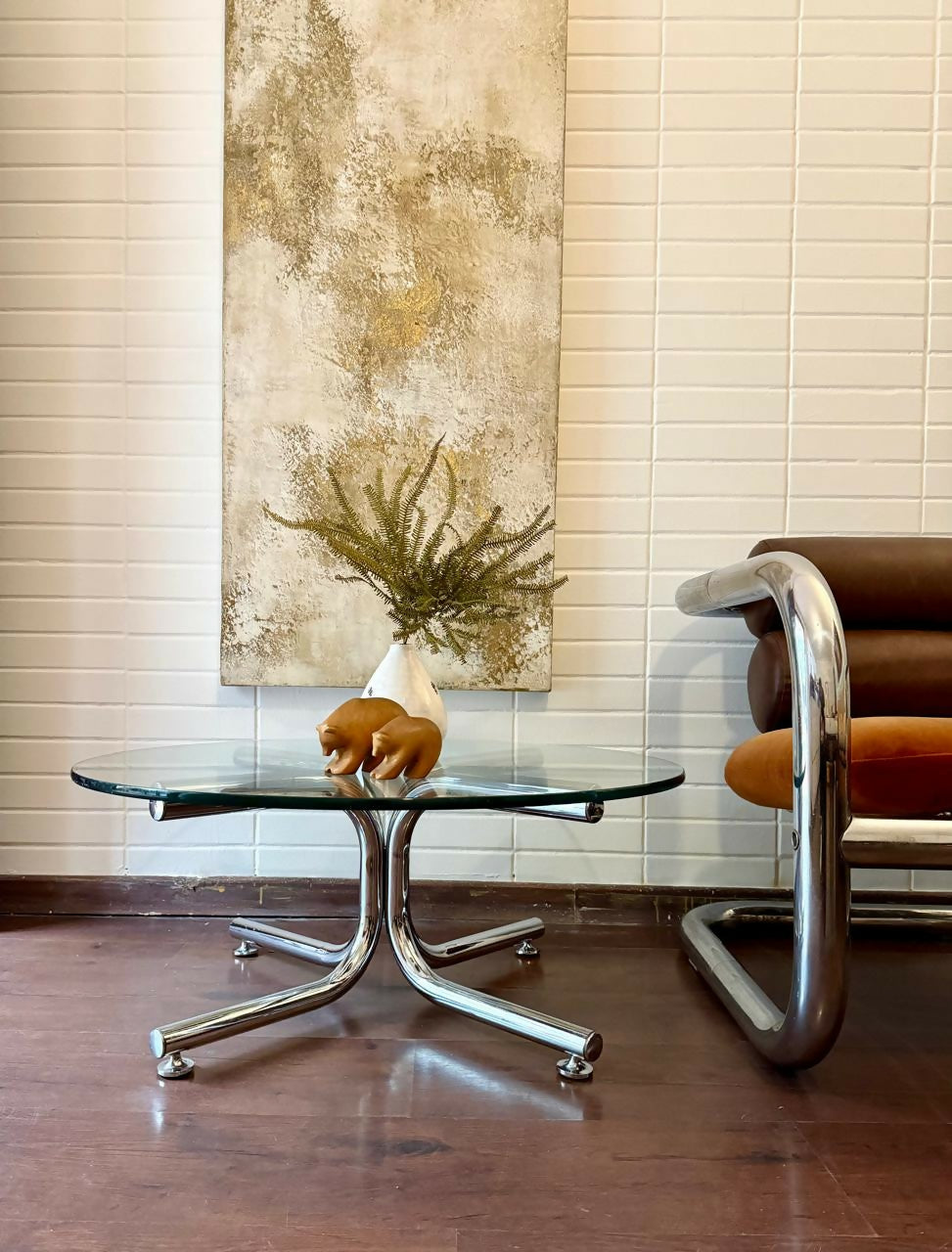 Mesa de centro cromada Geraldo de Barros