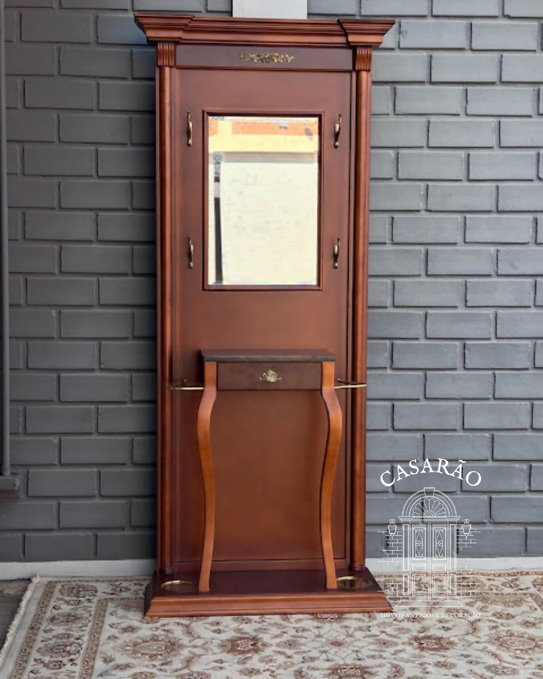 Chapeleira com gaveta e espelho bisotado