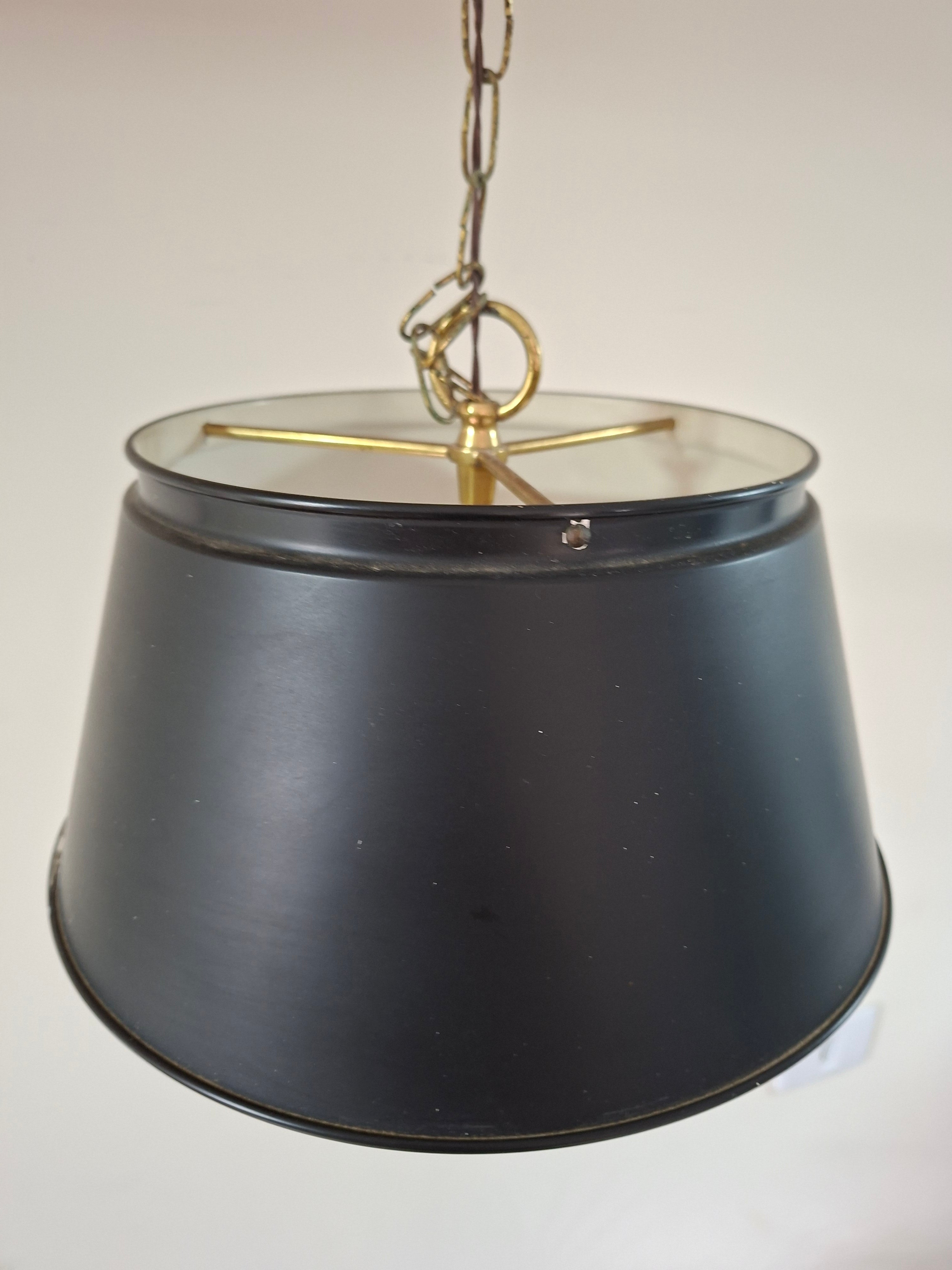 Lustre Luminária Pendente Estilo Inglês em Latão e Metal