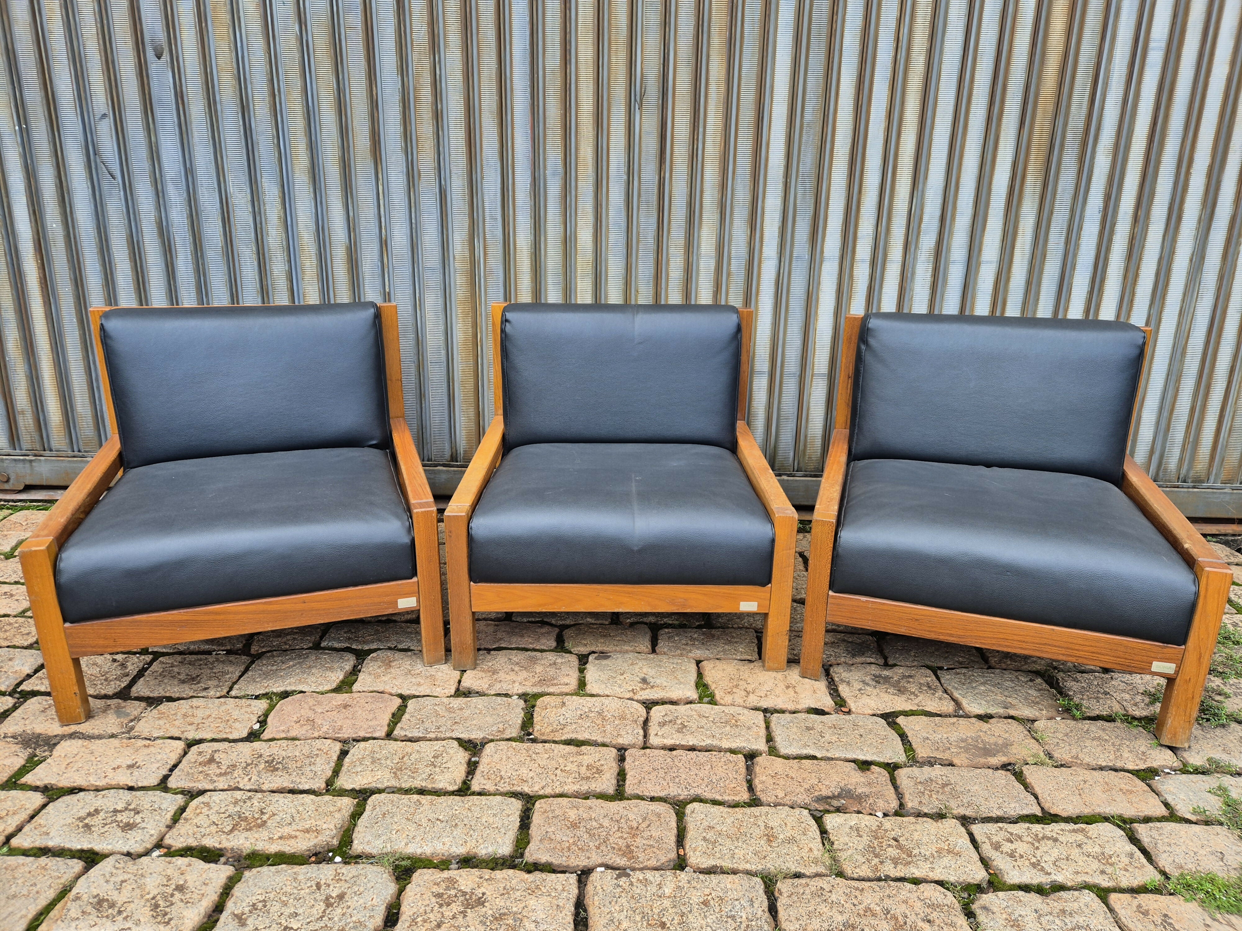 Trio de poltronas vintage anos 70