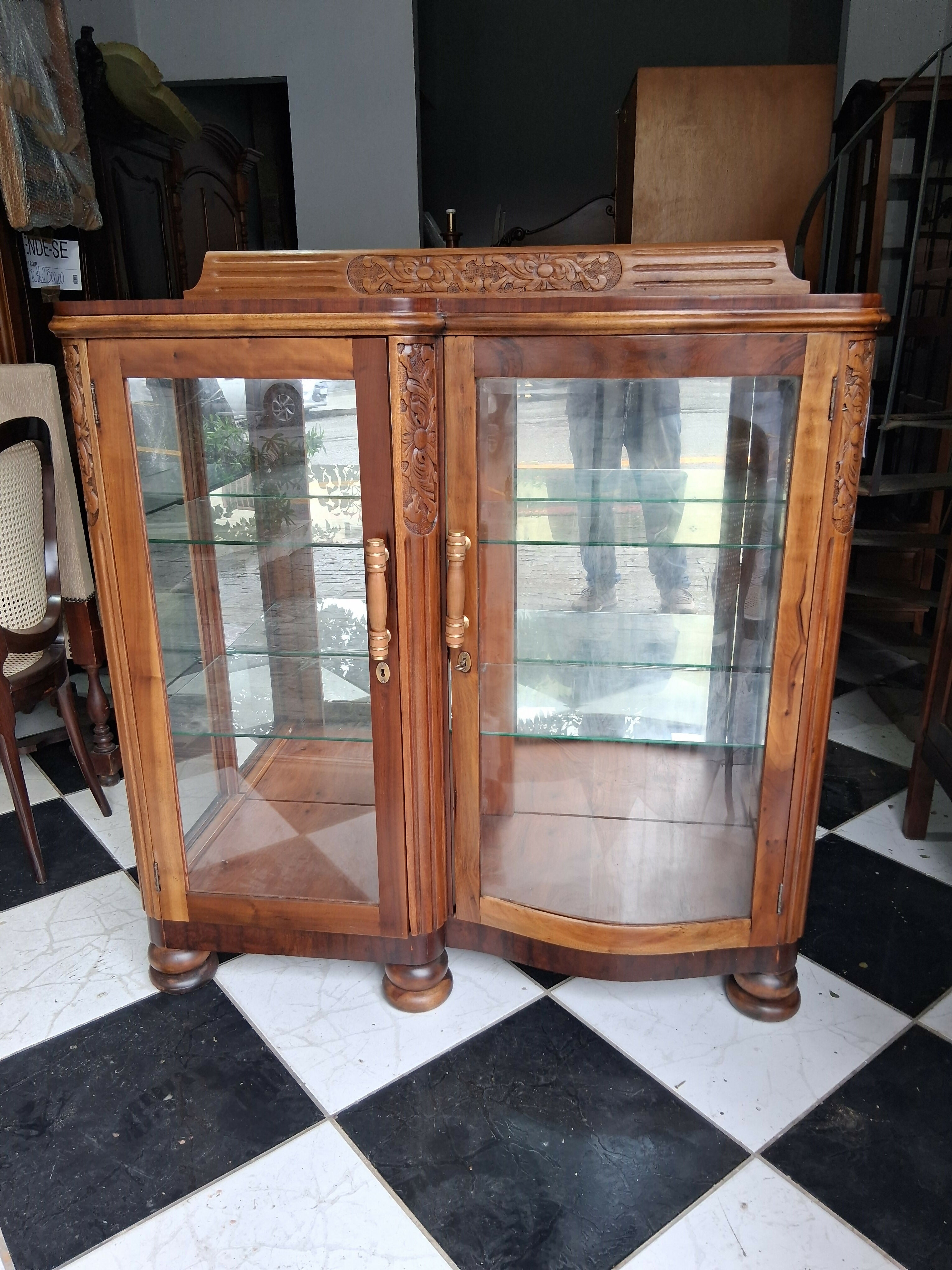 Cristaleira Antiga Madeira Imbuia