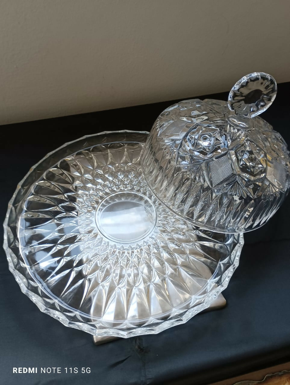 Queijeira antiga de cristal