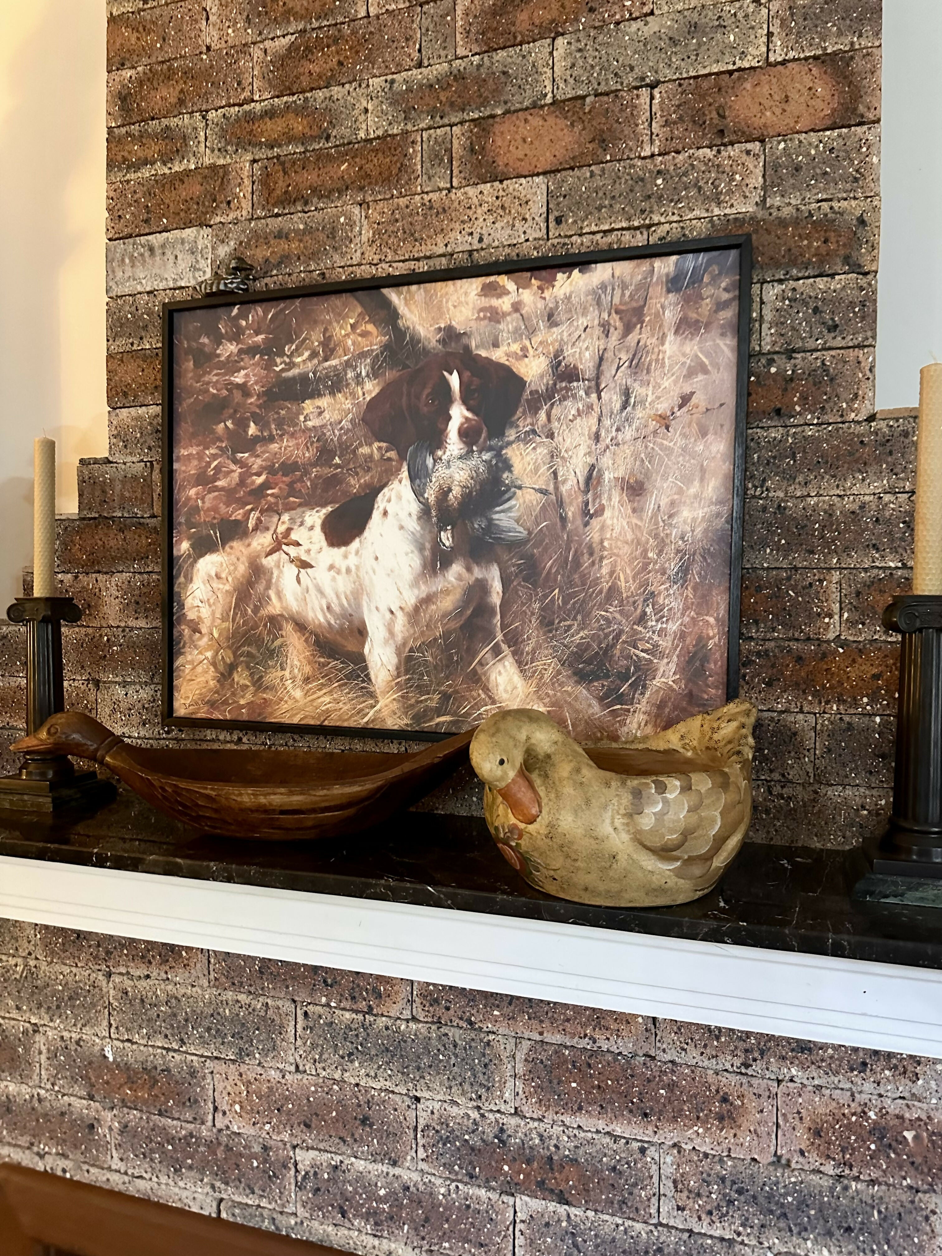 Pato - Maravilhosa e perfeita pata floreira vintage grande em barro com linda pintura alemã Bauernmalerei