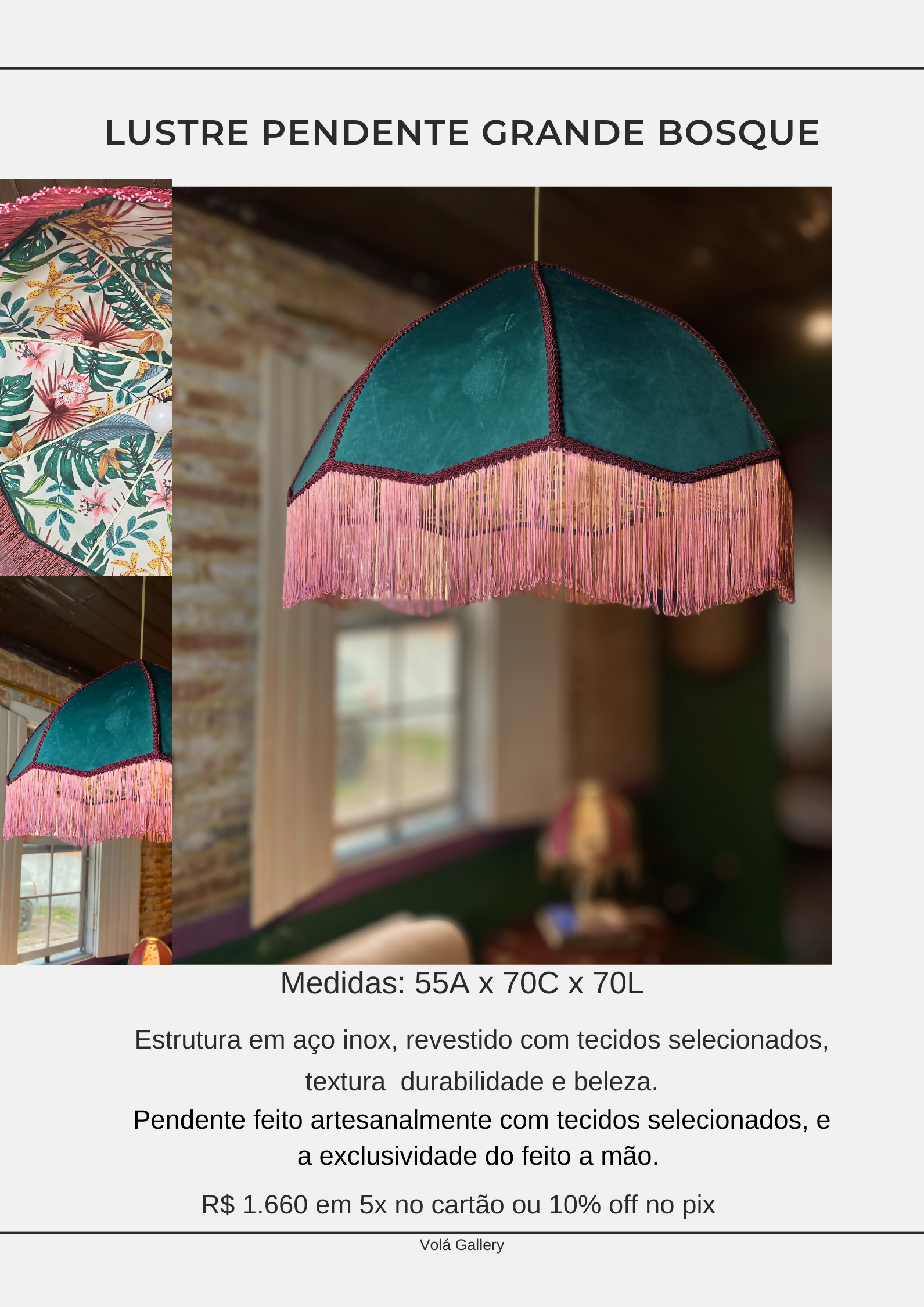 Lustre Pendente grande Bosque