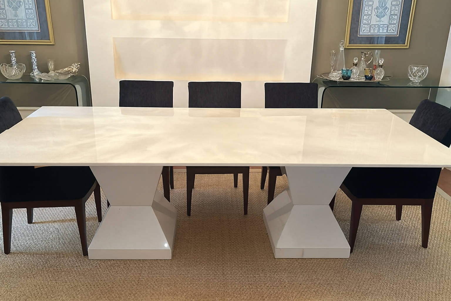 mesa em marmore branco