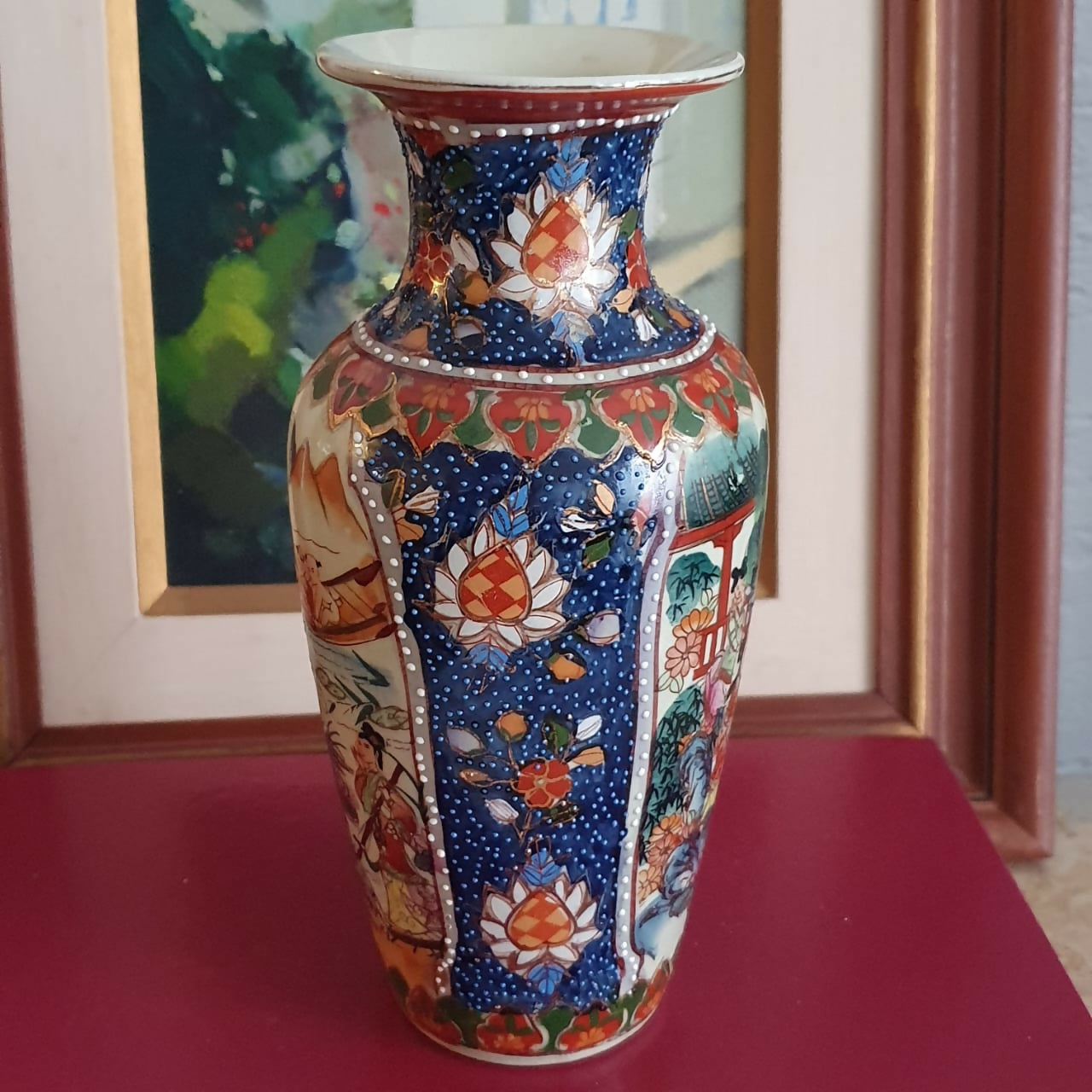 Vaso maravilhoso em faiança japonesa Satsuma. Perfeito estado!