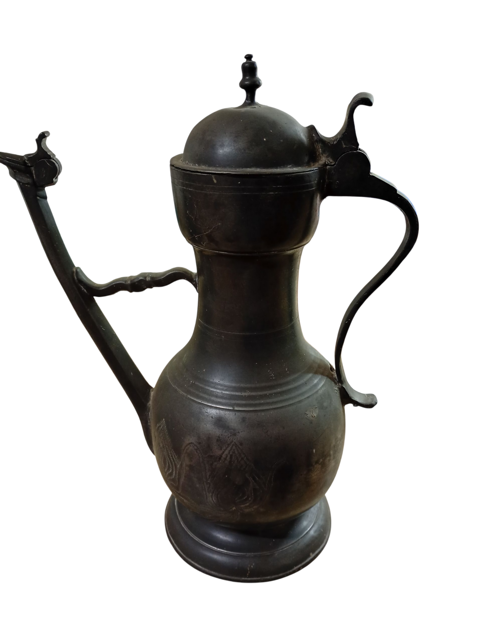 Raríssimo Stegkanne suíço em Pewter original metade do séc.XVIII, contrastado, peça catalogada