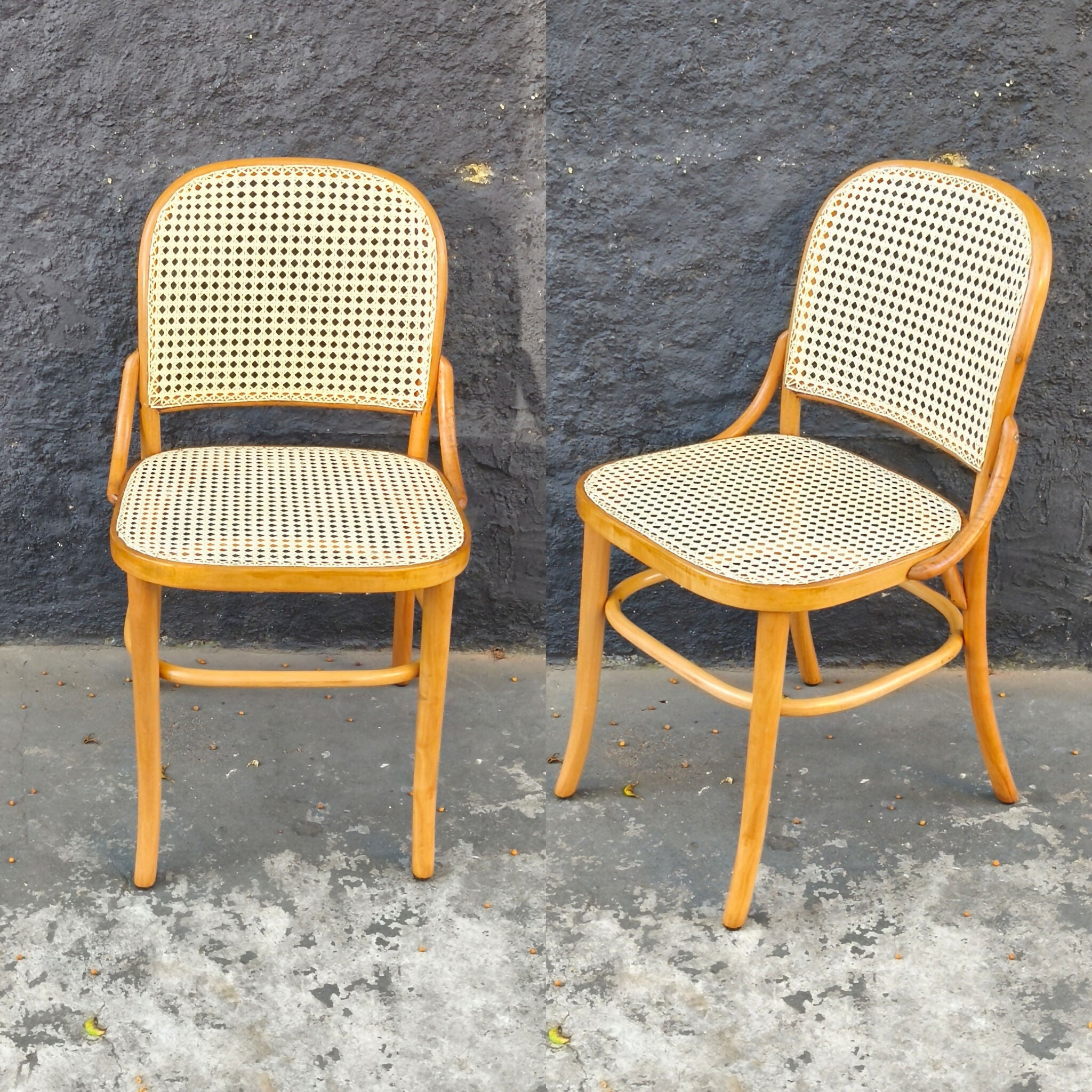 Par de cadeiras Thonart Meridien com palhinha