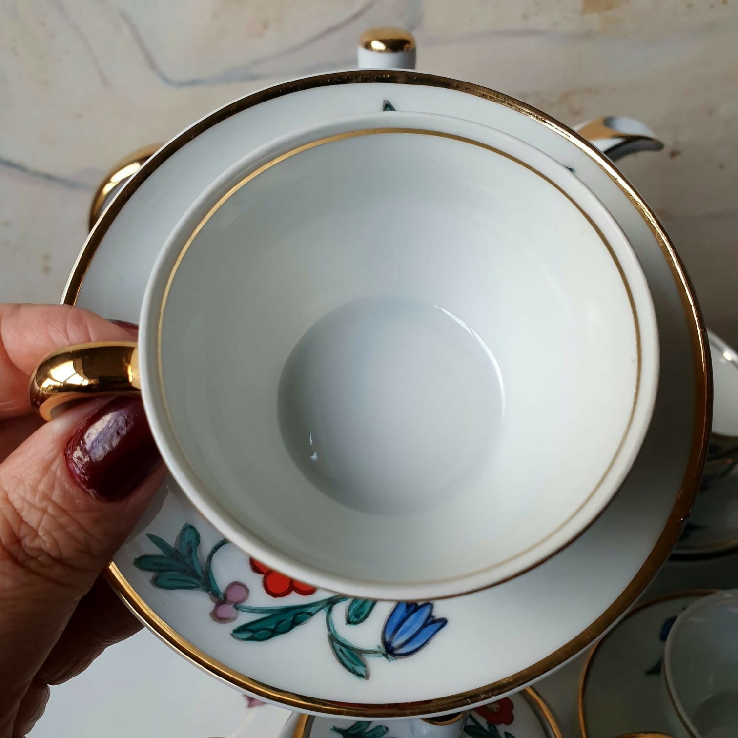 Conjunto de café completo em porcelana vintage Blumenau