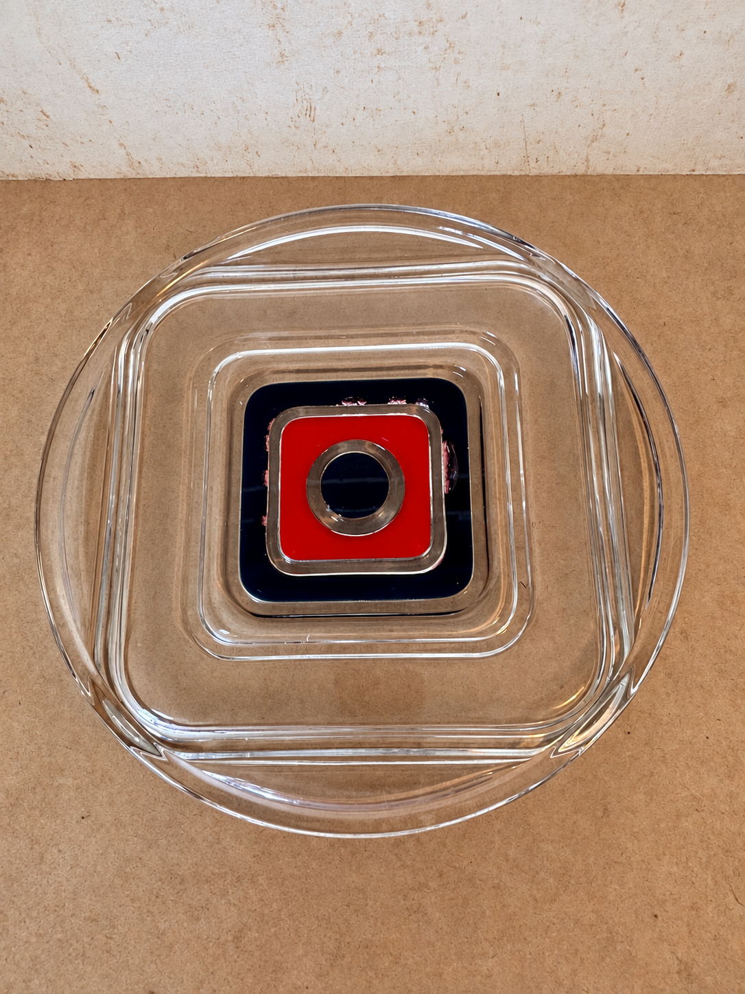 Prato de vidro decorativo de 30 cm atribuído à Walther Glas (DMCPS_750)