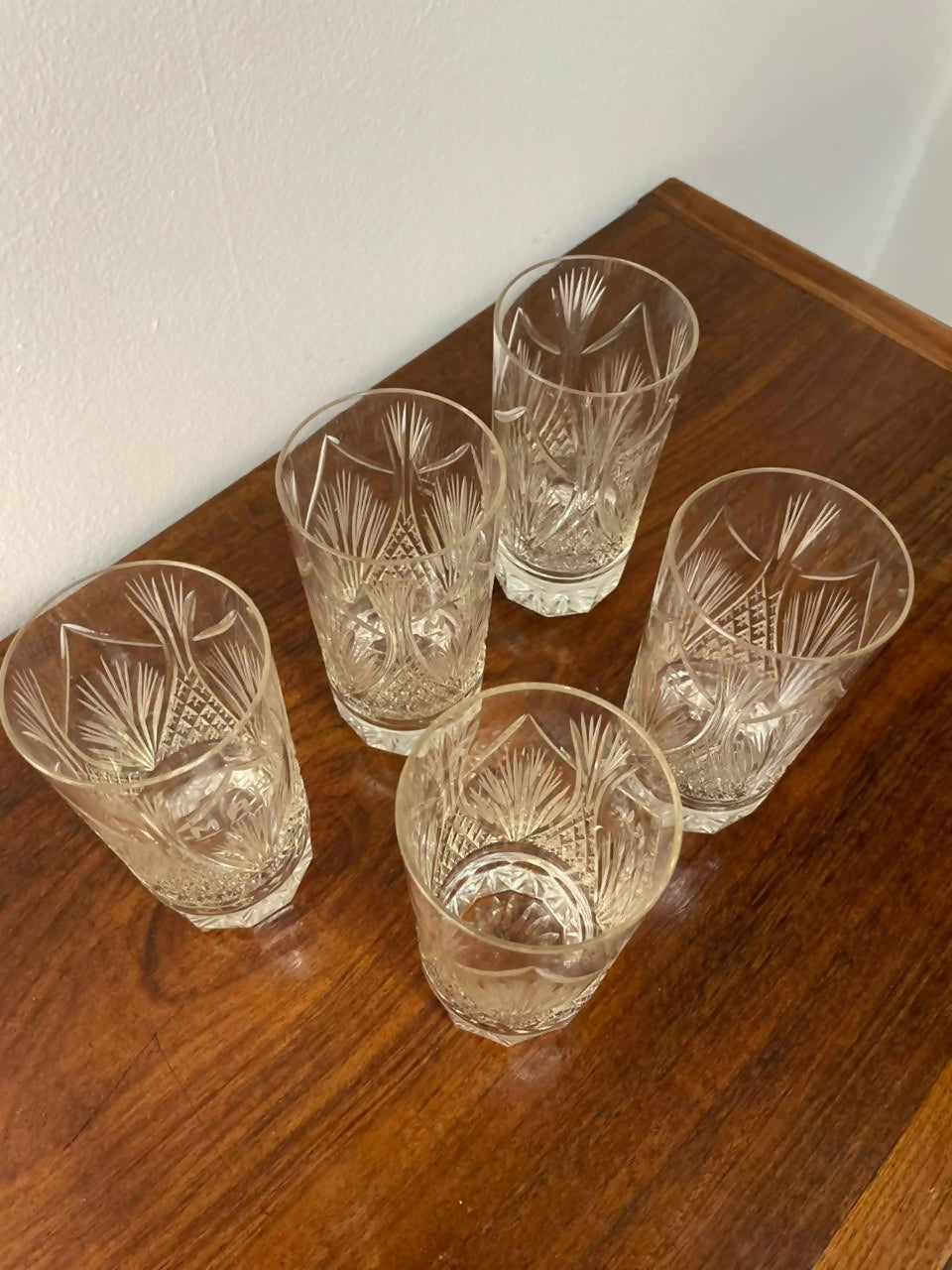 5 Copos em Cristal Lapidado Estelar