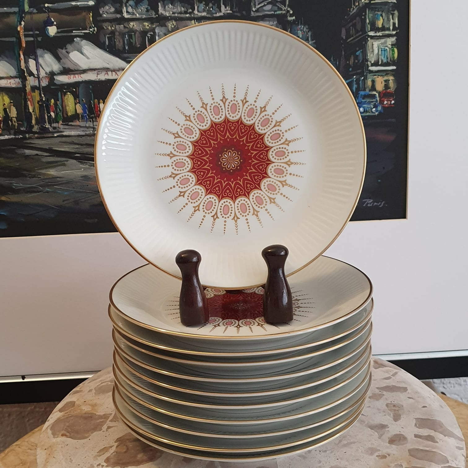 Conjunto para café e chá em porcelana argentina Verbano, 29 peças. Primeiríssima qualidade, impecável!