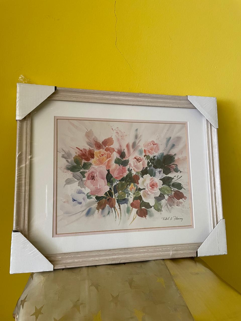 Quadro pintura de rosas