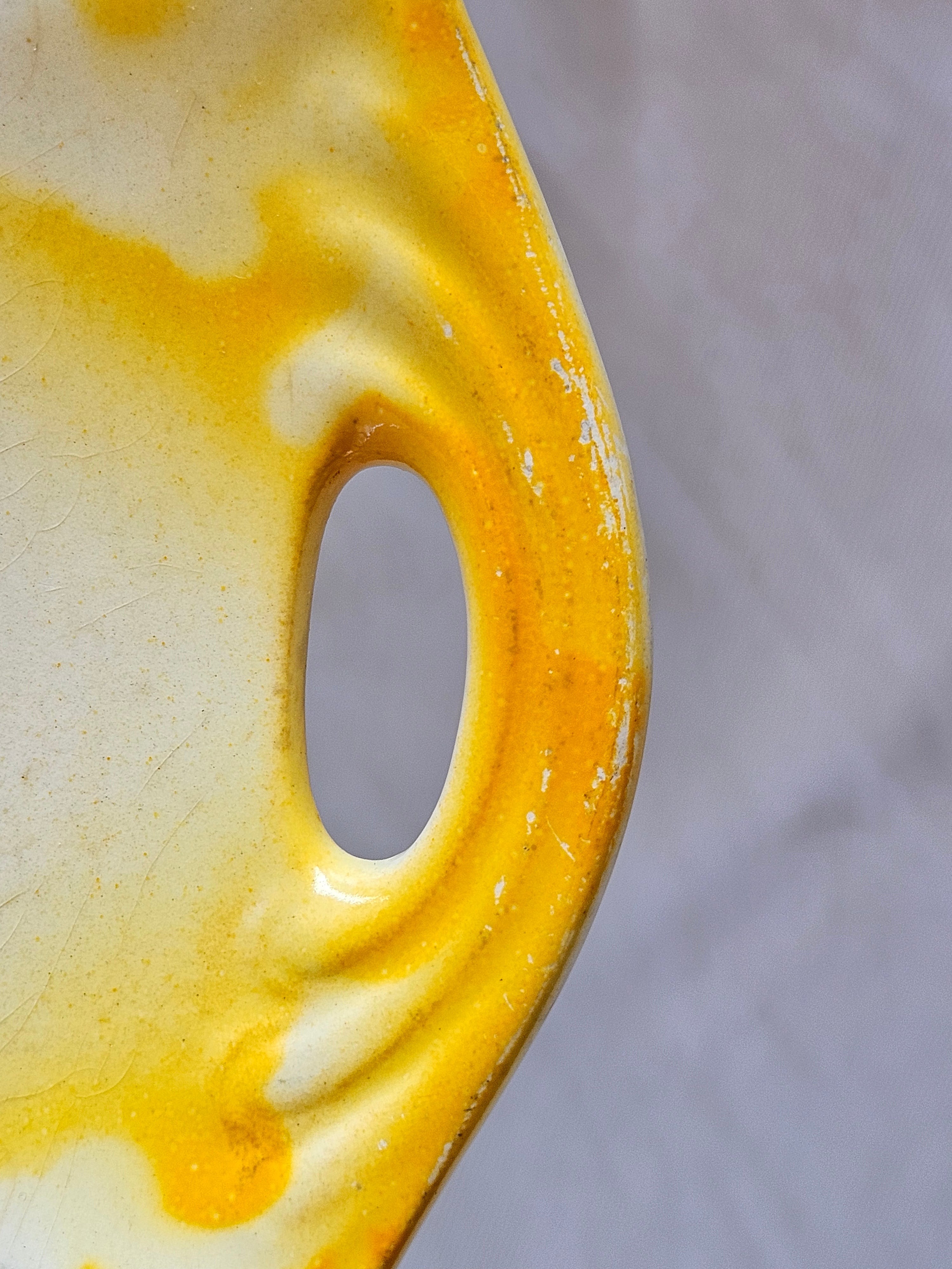 Travessa/Boleira Floral Amarelo Porcelana São Caetano (Anos 40/50) - Uso Decorativo