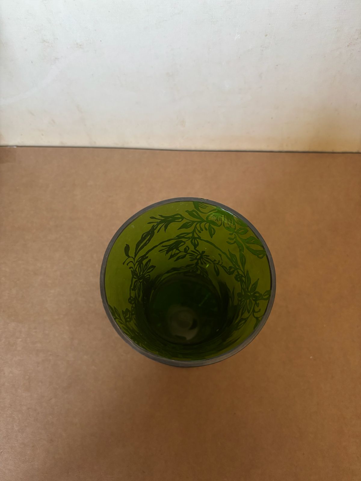 Vaso em meio cristal verde  (DMCPS_207)