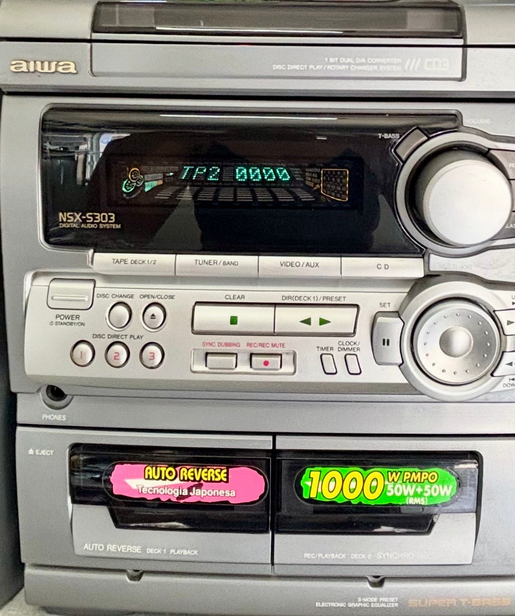 Mini System Aiwa NSX-S303 Vintage - Tecnologia Japonesa (Made in Indonesia)