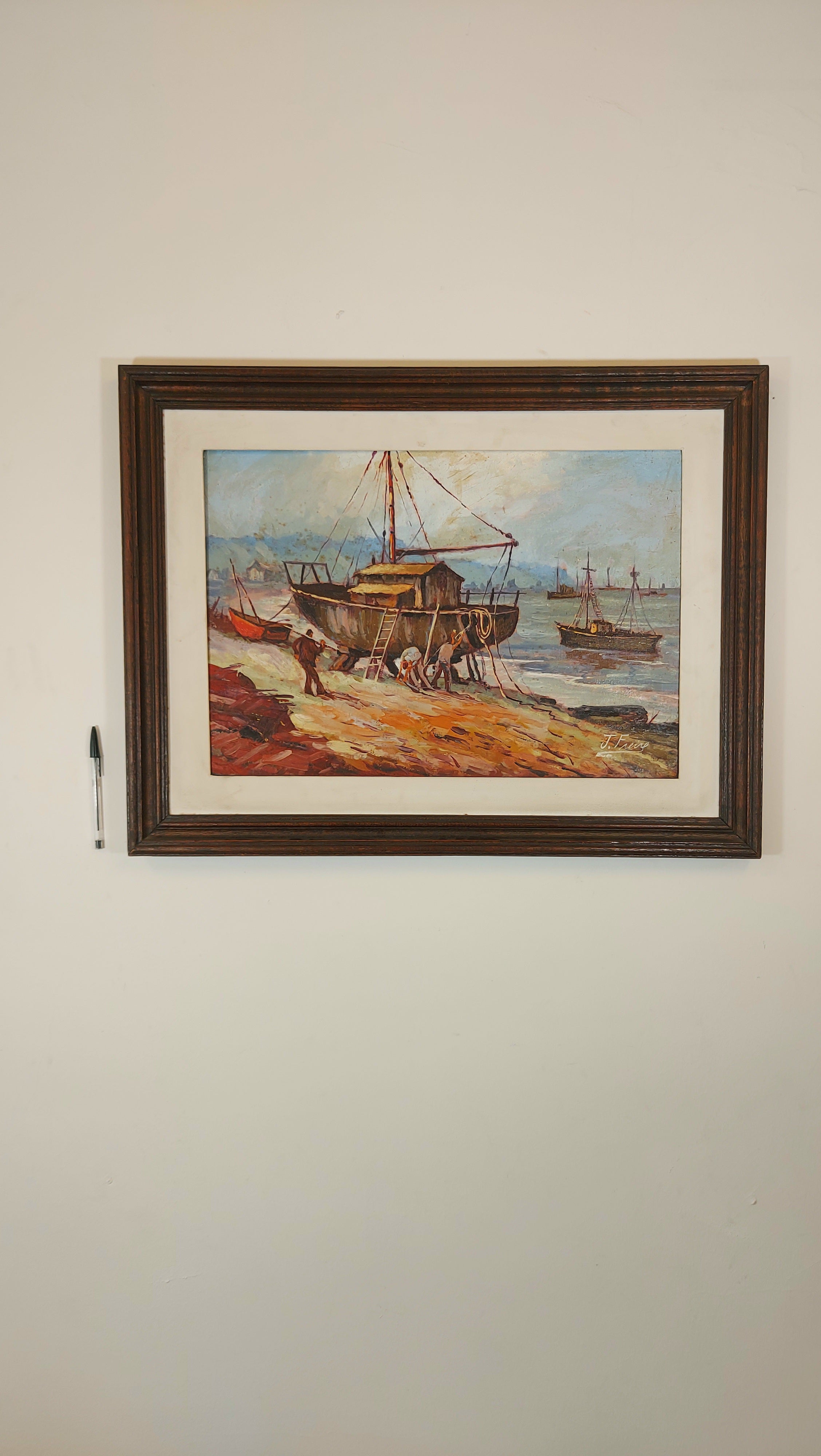 "Docking" painting by J. Freire (71cm X 55cm)