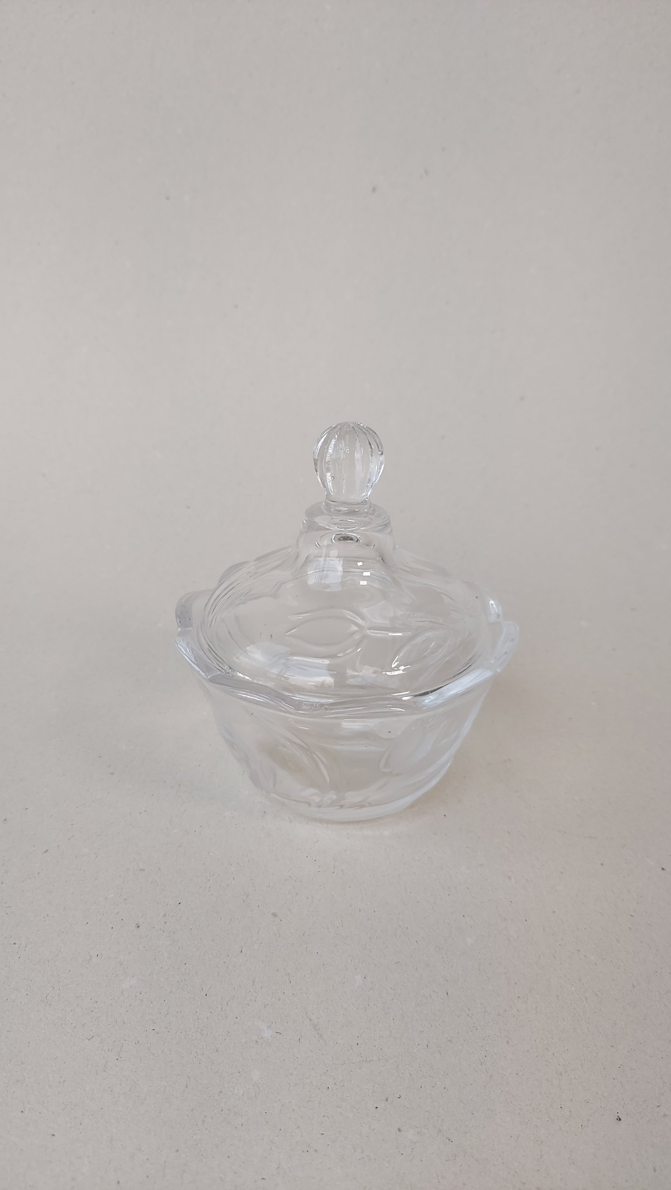 Mini Baleiro com tampa em vidro texturizado