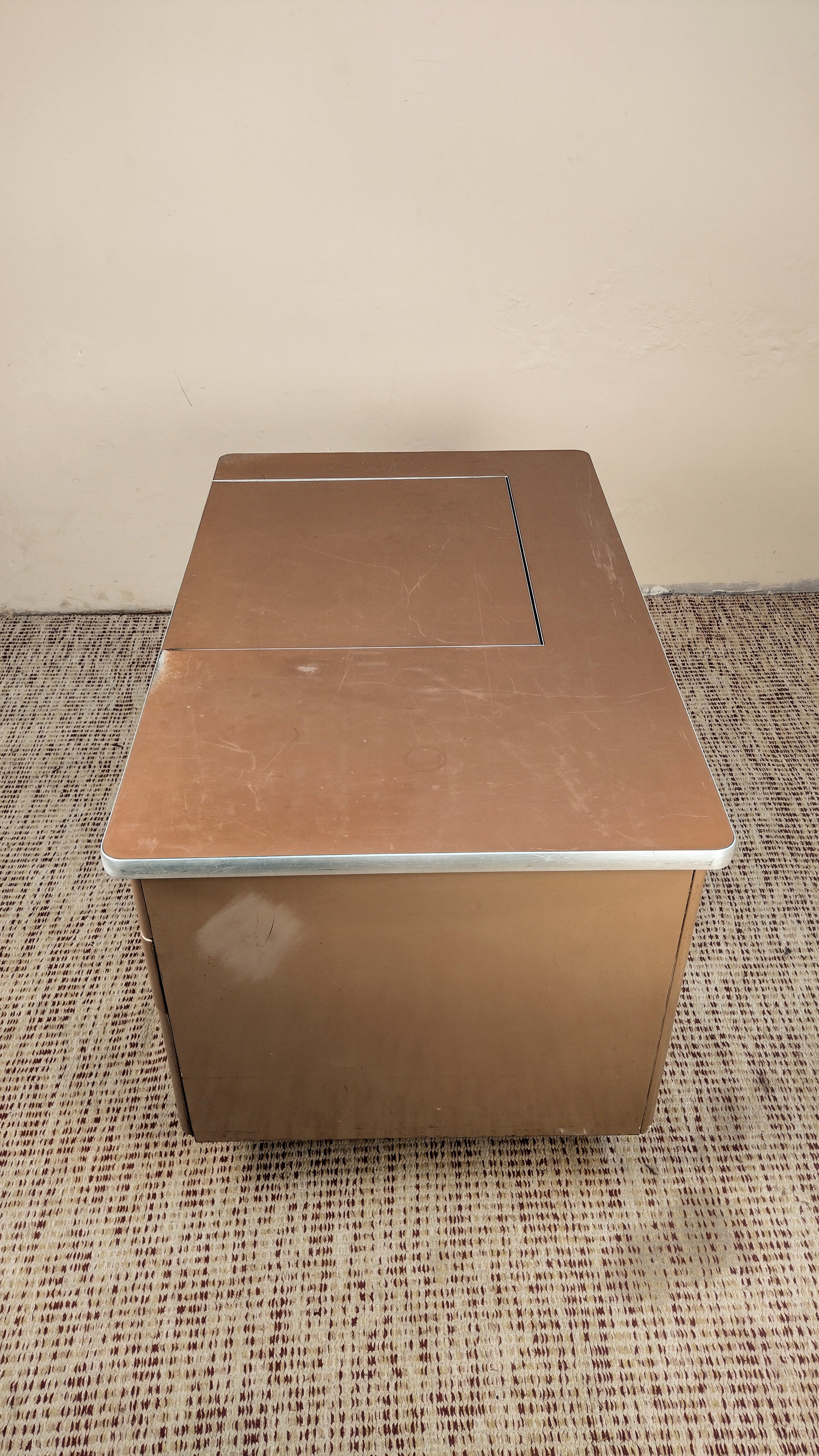 INDEFINITE USE industrial steel desk from the 1970s (L- 120cm)